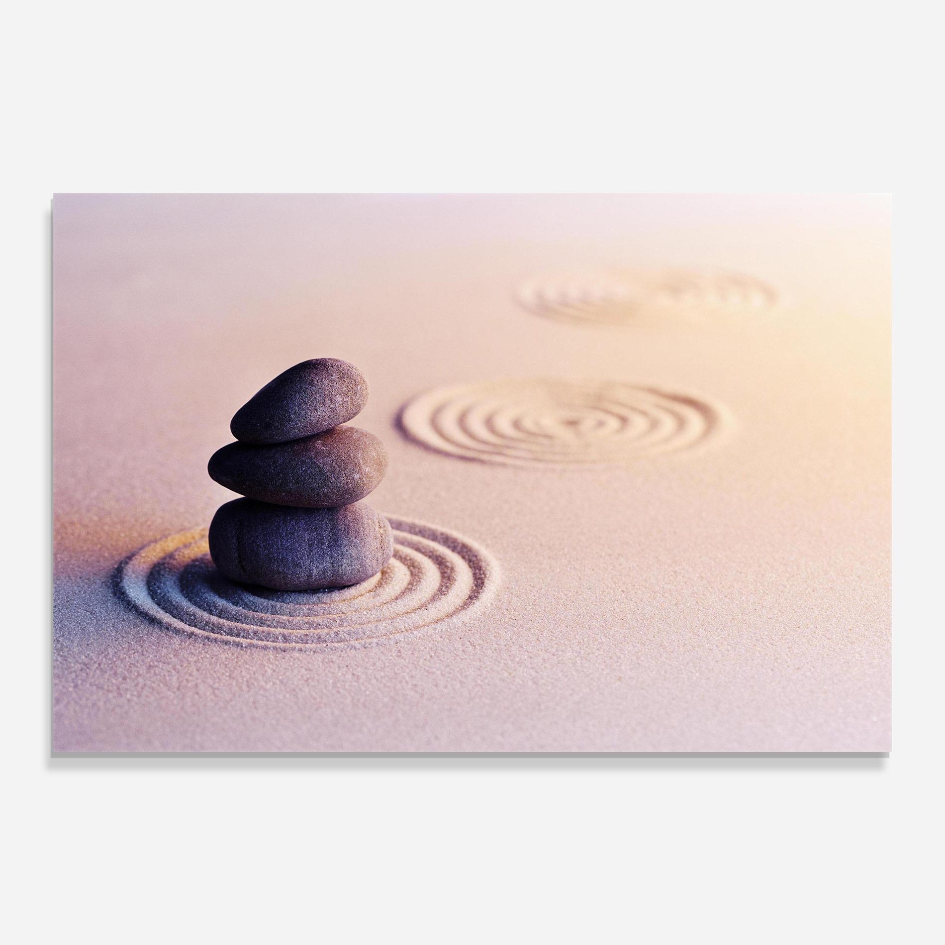 Obraz na Szkle Meditation Stones Sand mockup 0