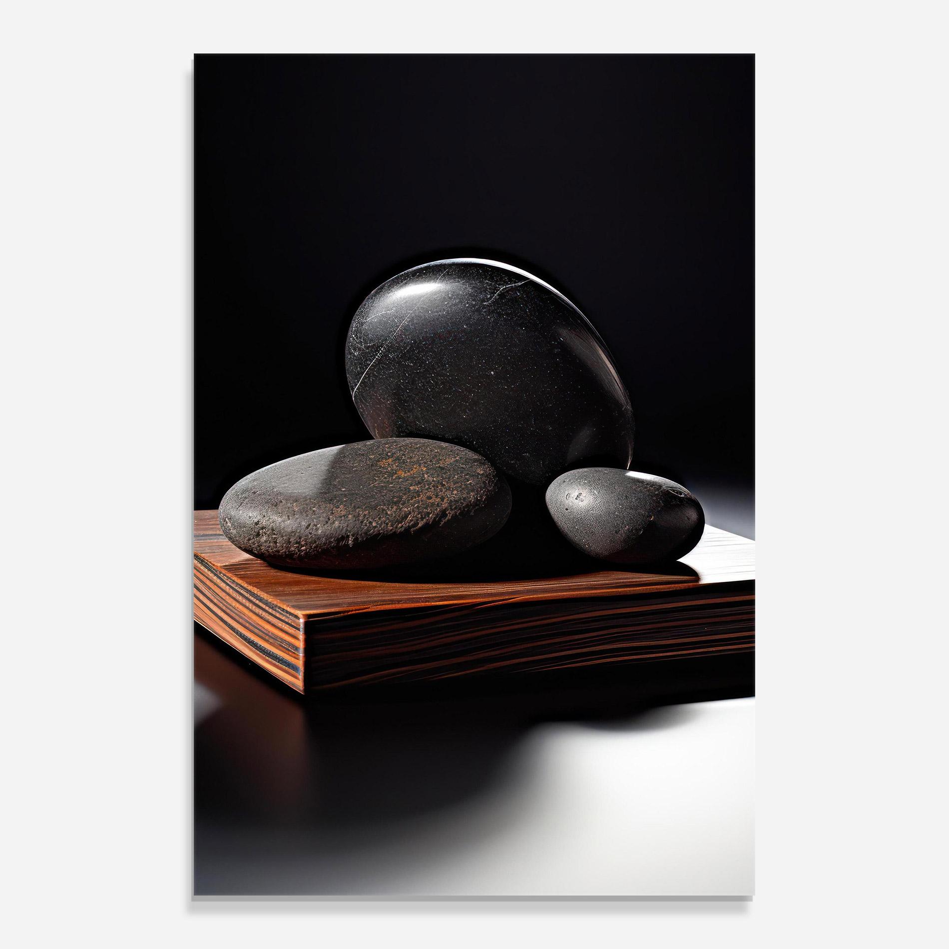Obraz na Szkle Black Zen Stones mockup 0