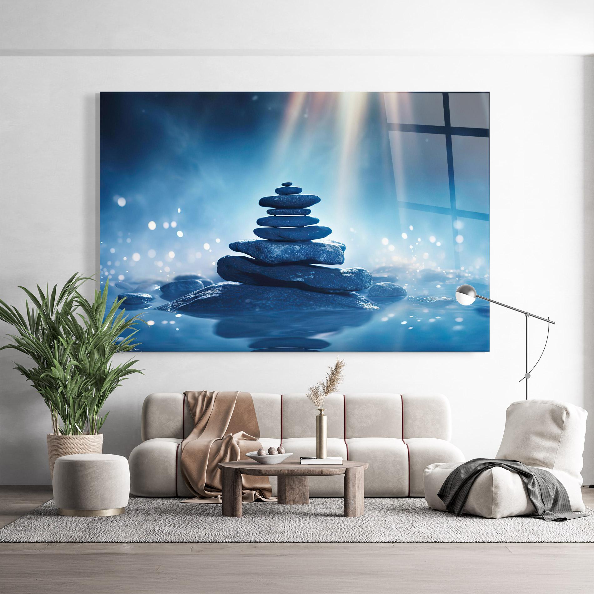 Obraz na Szkle Blue Light Stone mockup 9