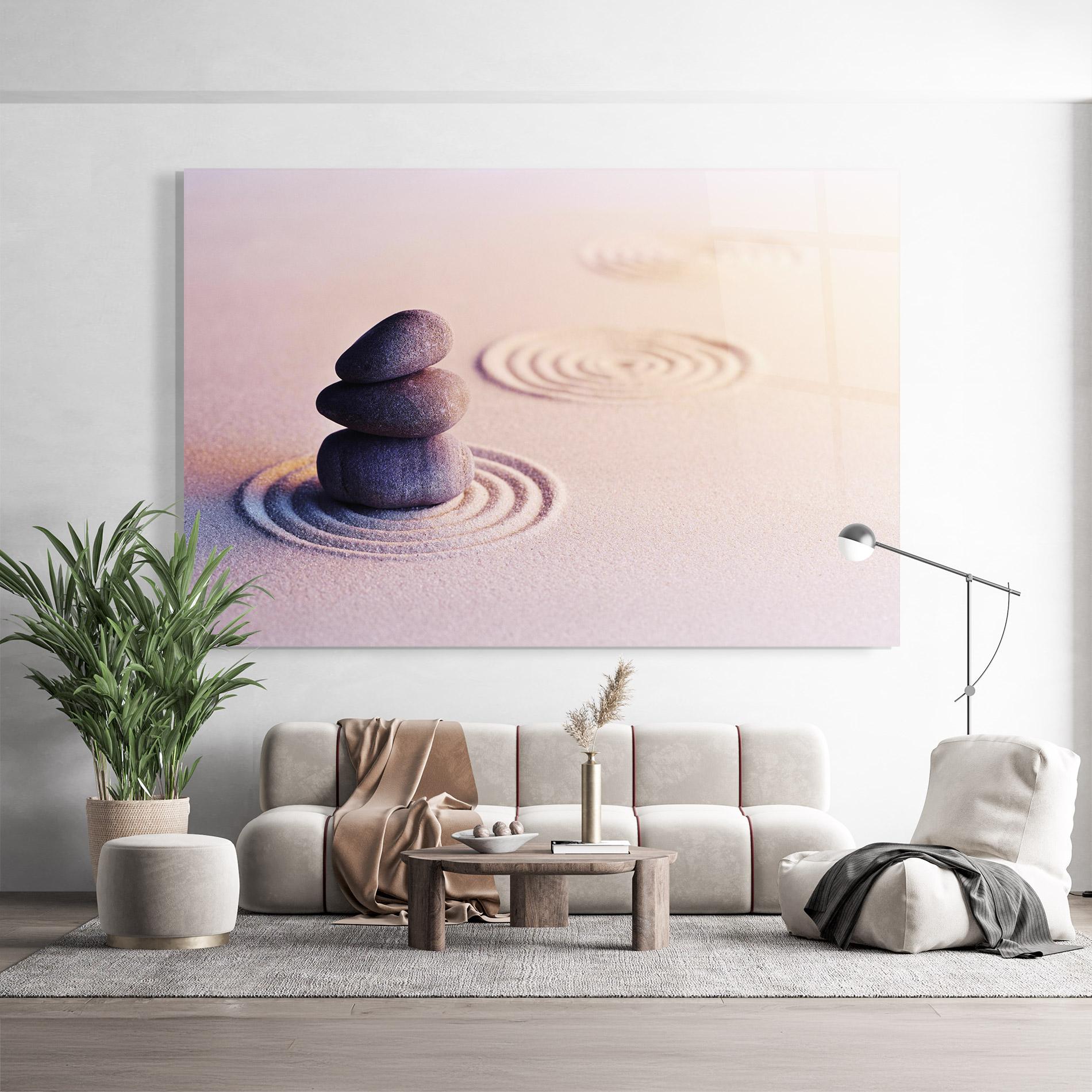 Obraz na Szkle Meditation Stones Sand mockup 9