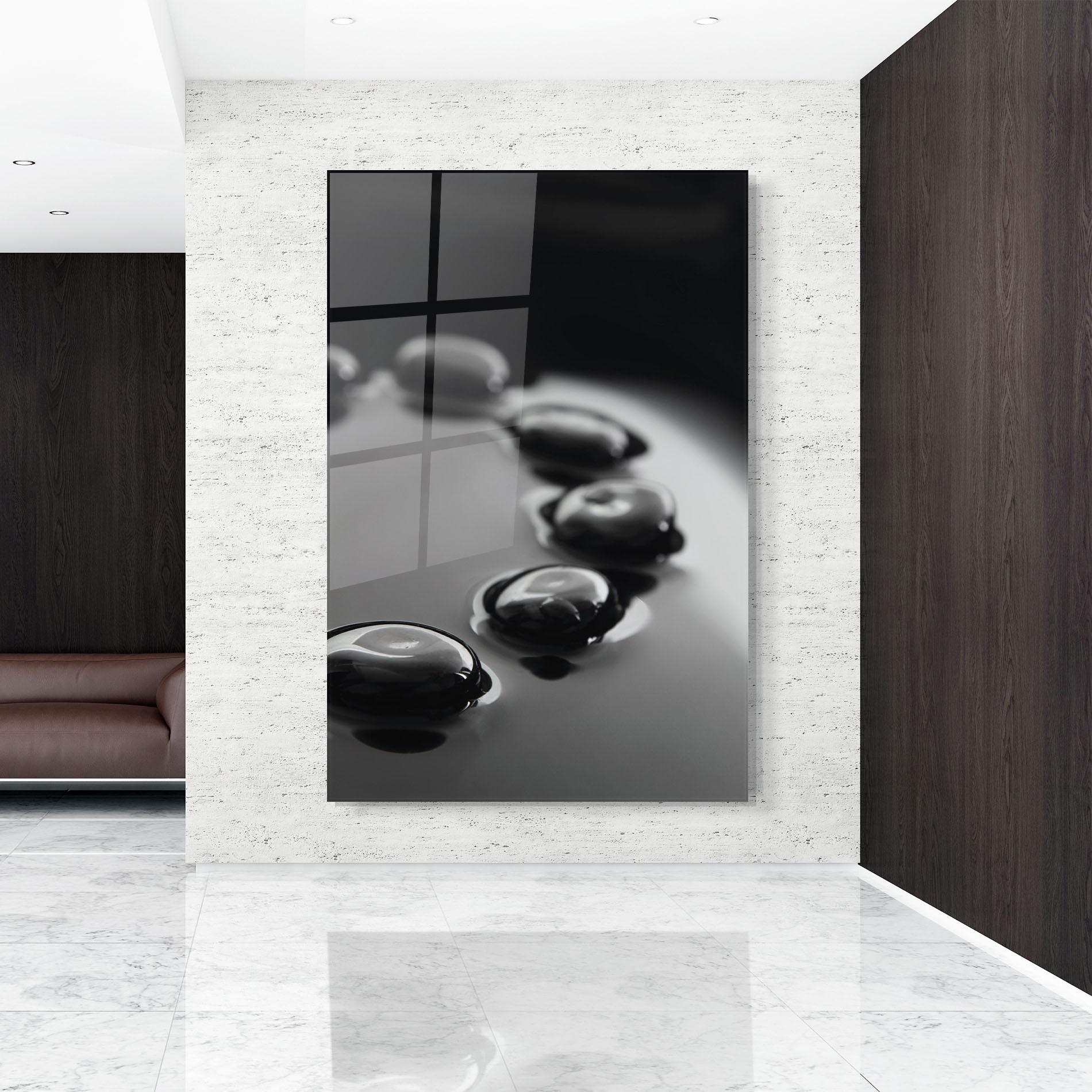 Obraz na Szkle Black Small Stones mockup 9