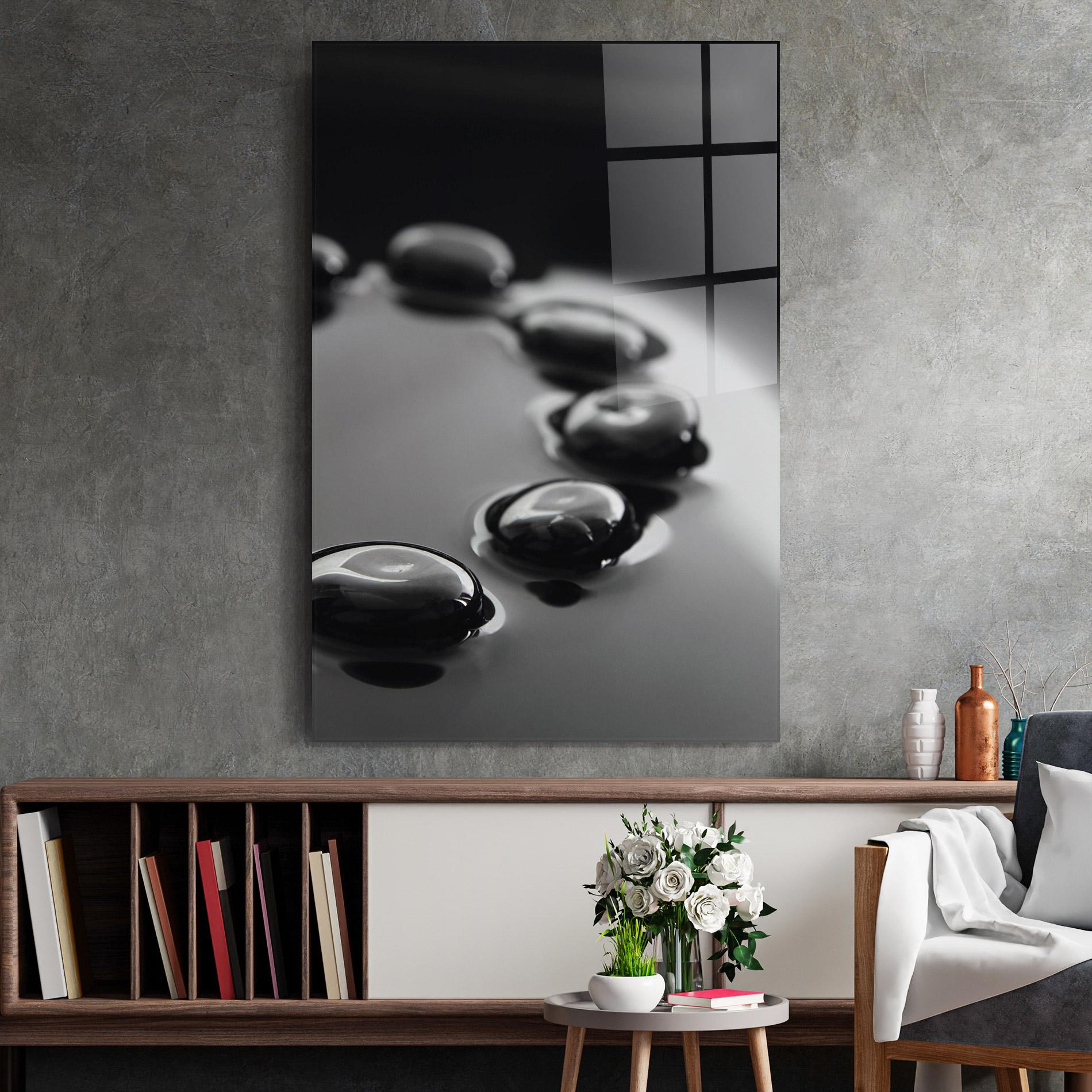 Obraz na Szkle Black Small Stones mockup 2