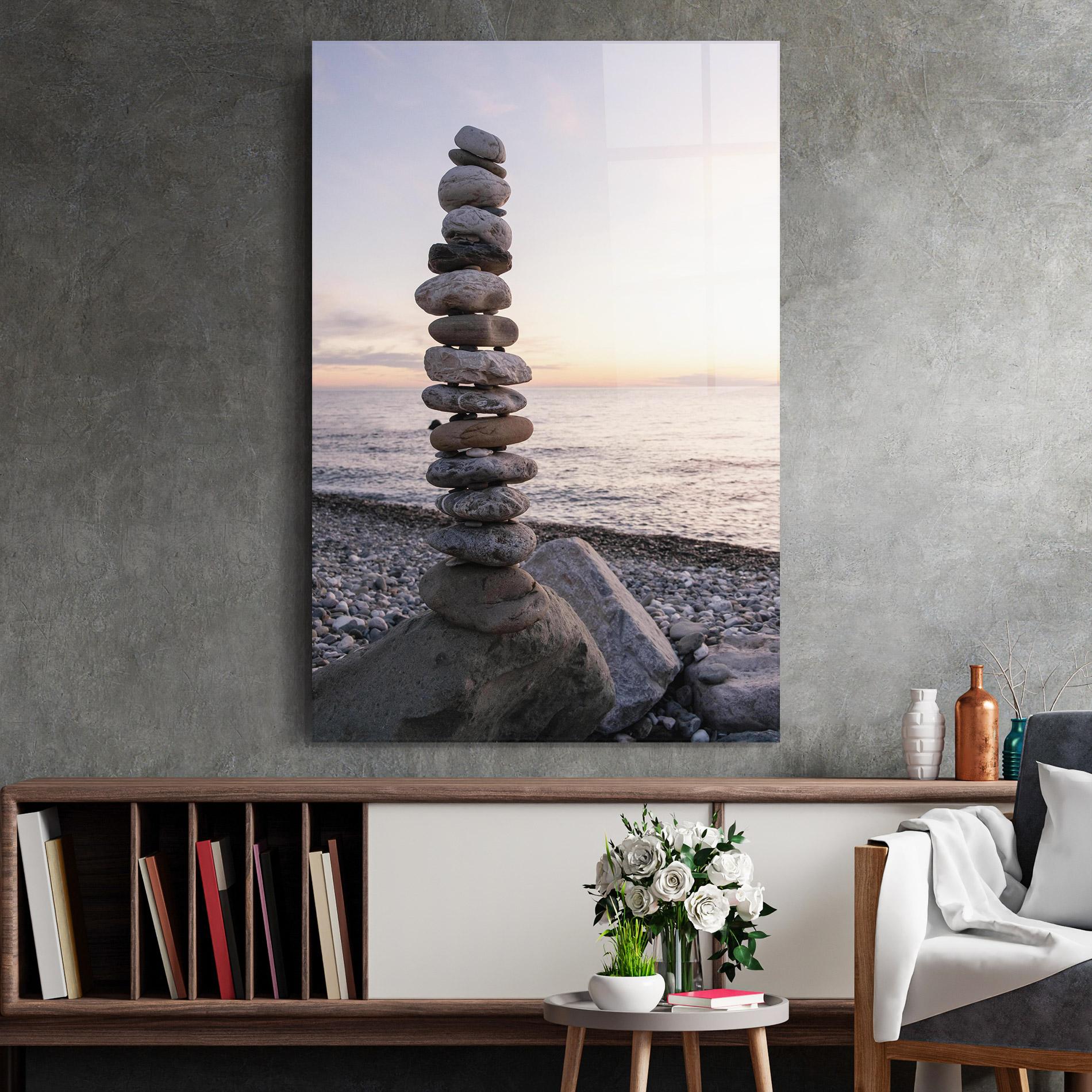 Obraz na Szkle Pebbles Seaside mockup 2