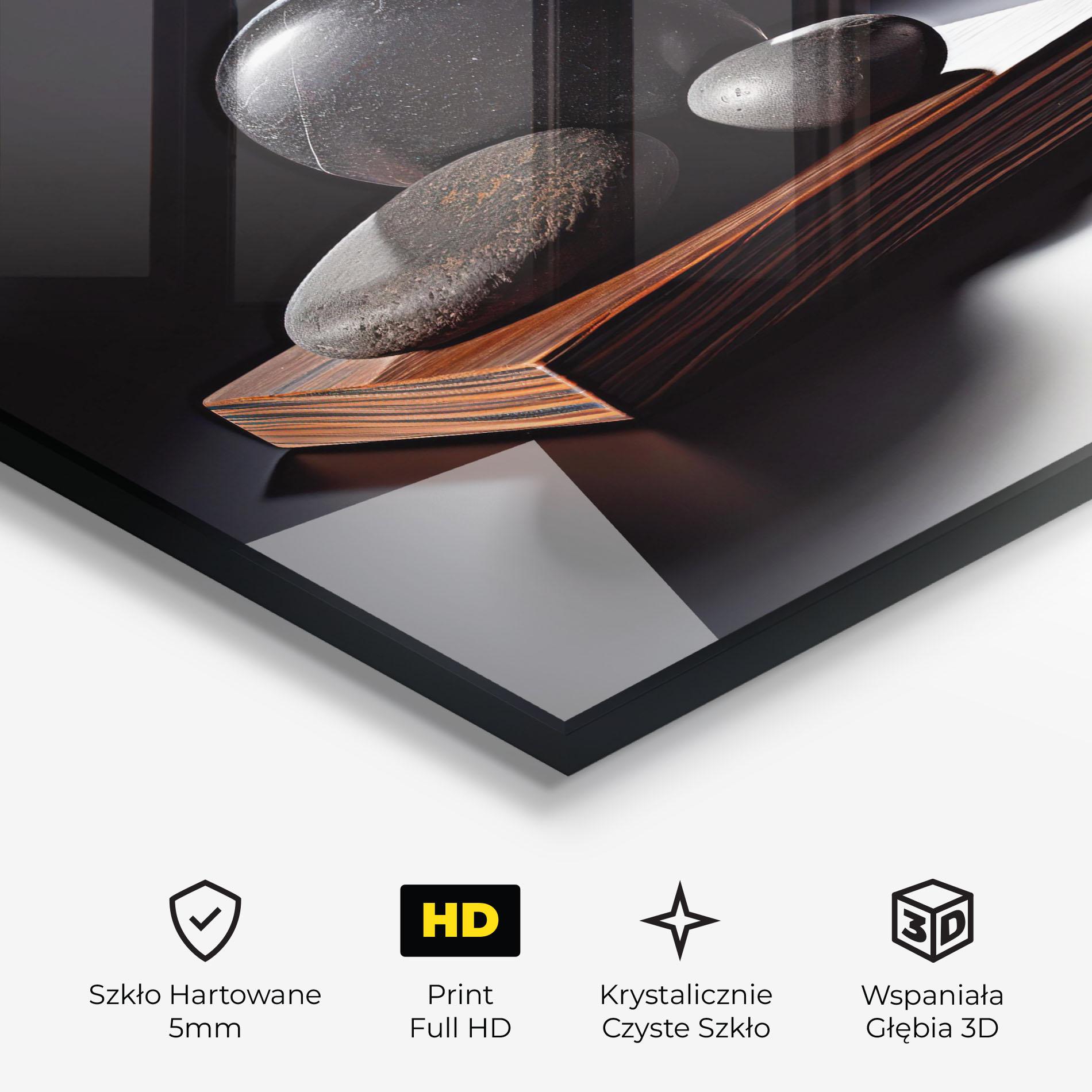 Obraz na Szkle Black Zen Stones mockup 3