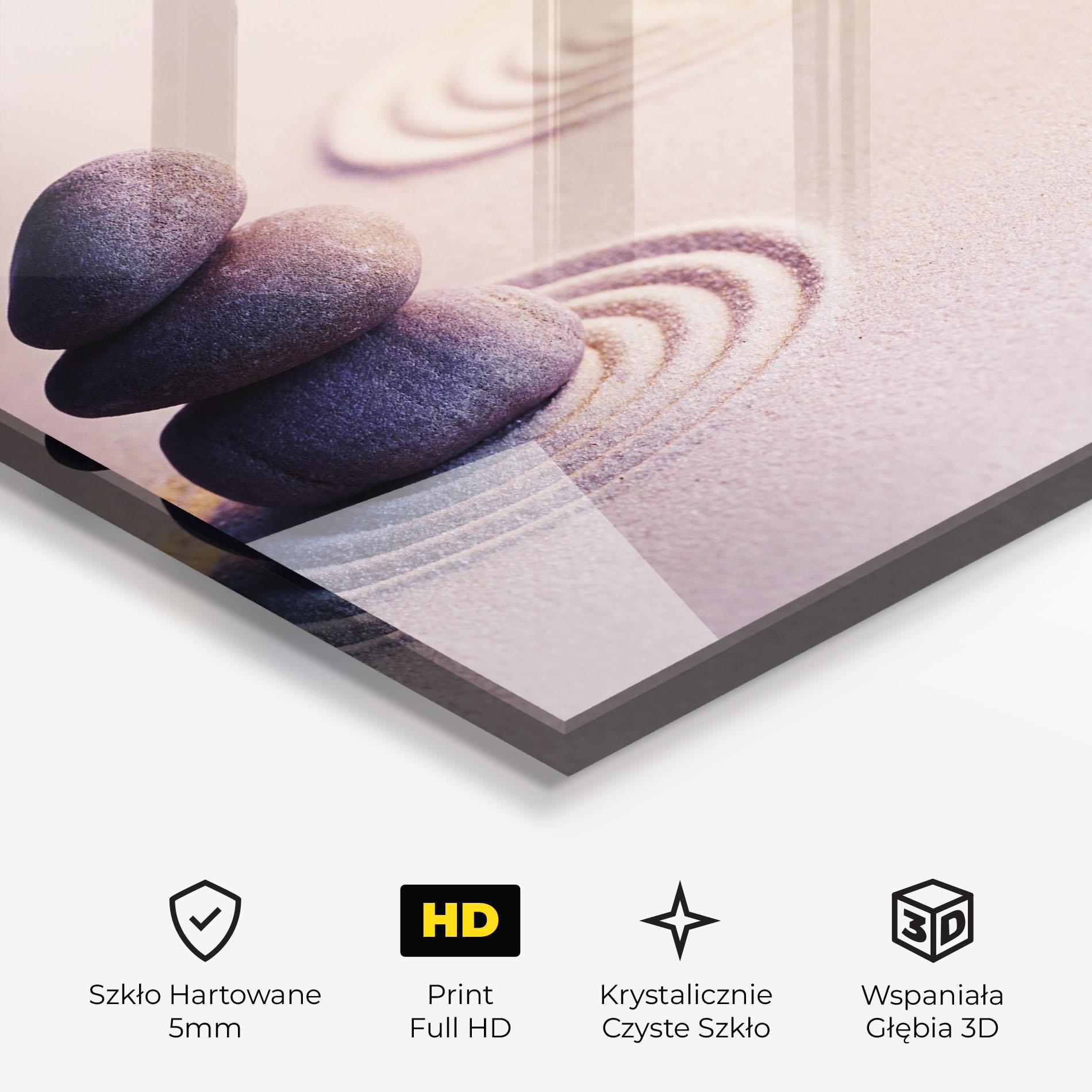 Obraz na Szkle Meditation Stones Sand mockup 3