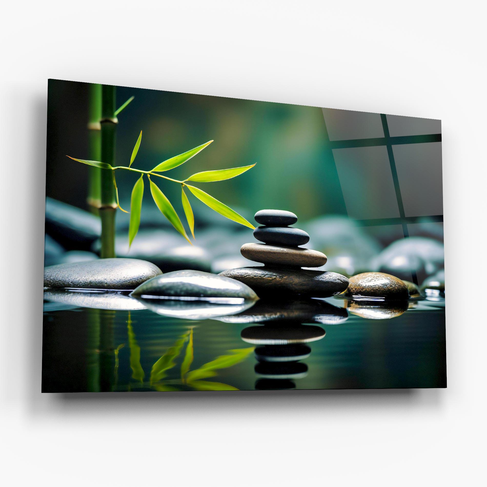 Obraz na Szkle Bamboo Stones mockup 6