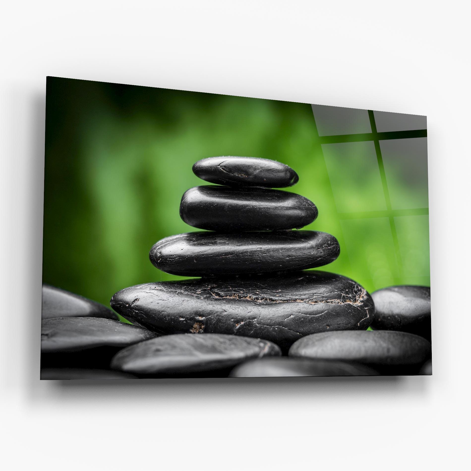 Obraz na Szkle Black Stone Meditation mockup 6