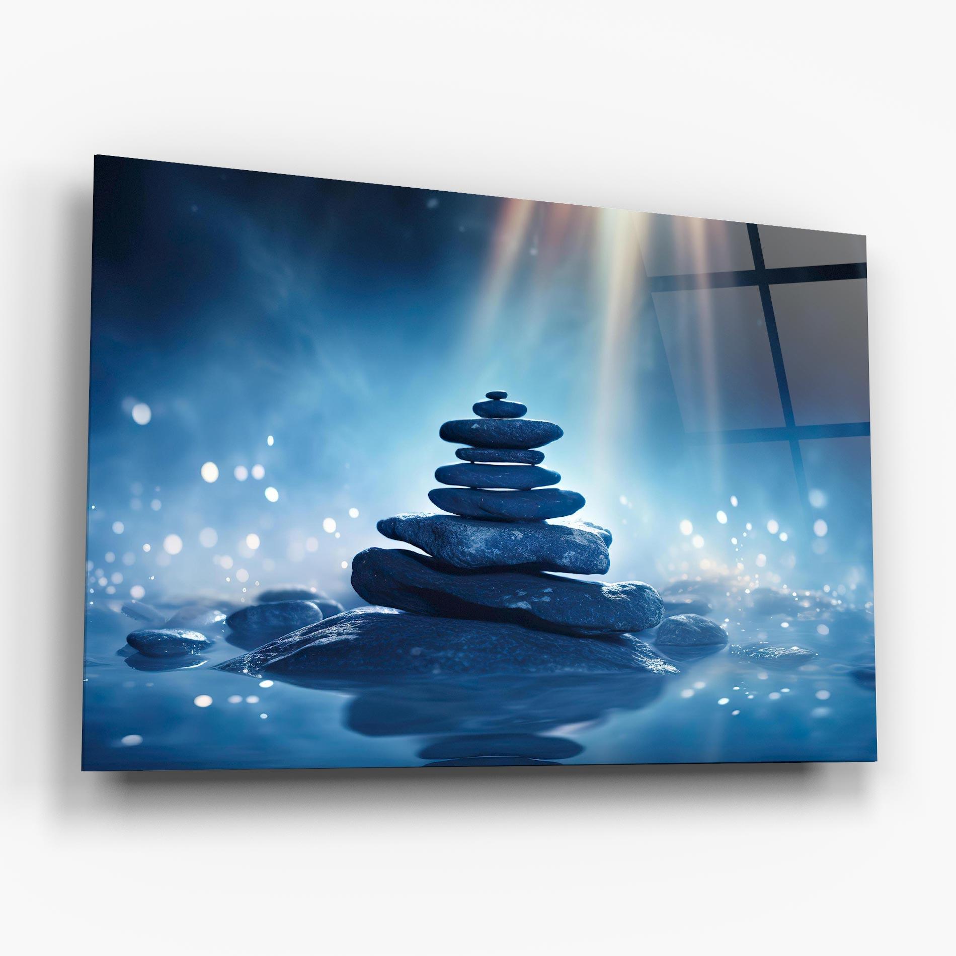 Obraz na Szkle Blue Light Stone mockup 6