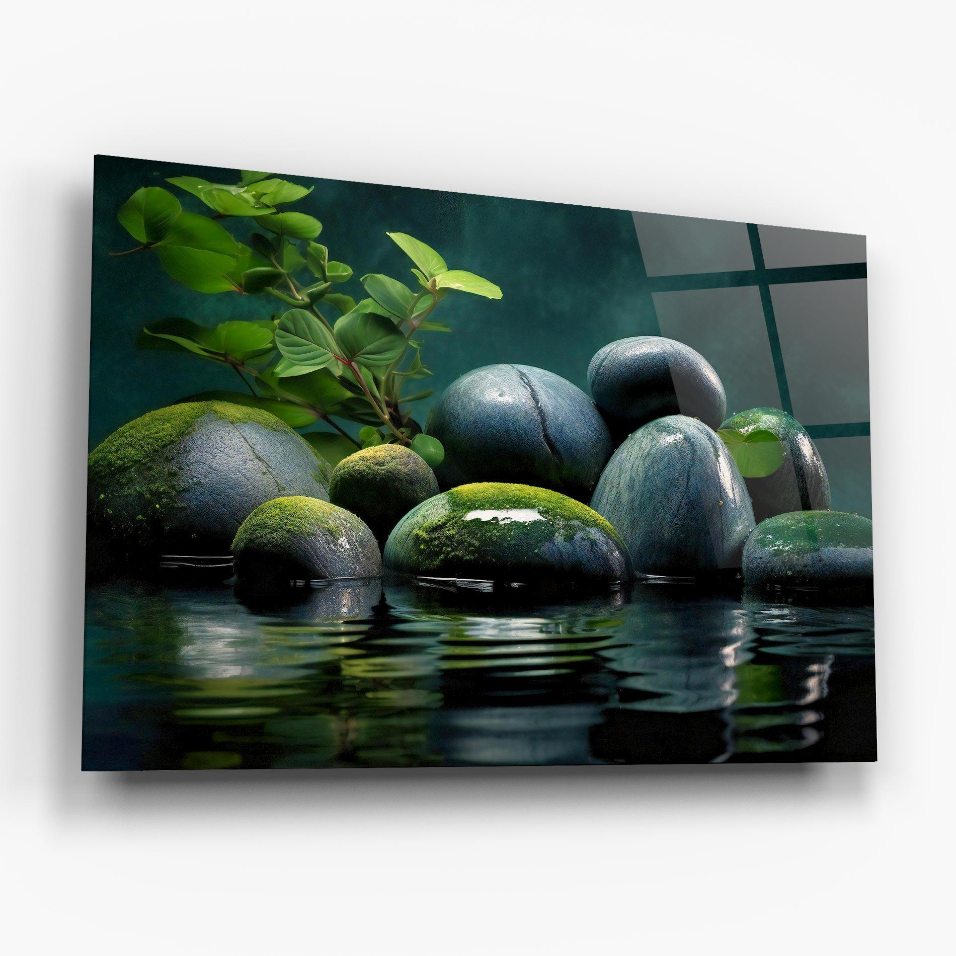Obraz na Szkle Green Stone Nature mockup 6