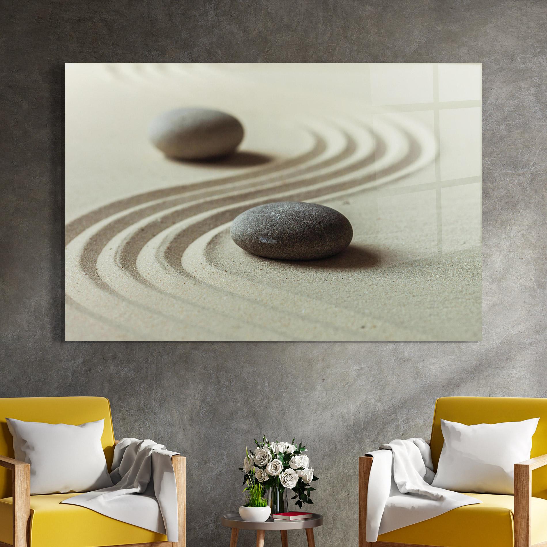 Obraz na Szkle Cream Sand Stones mockup 4