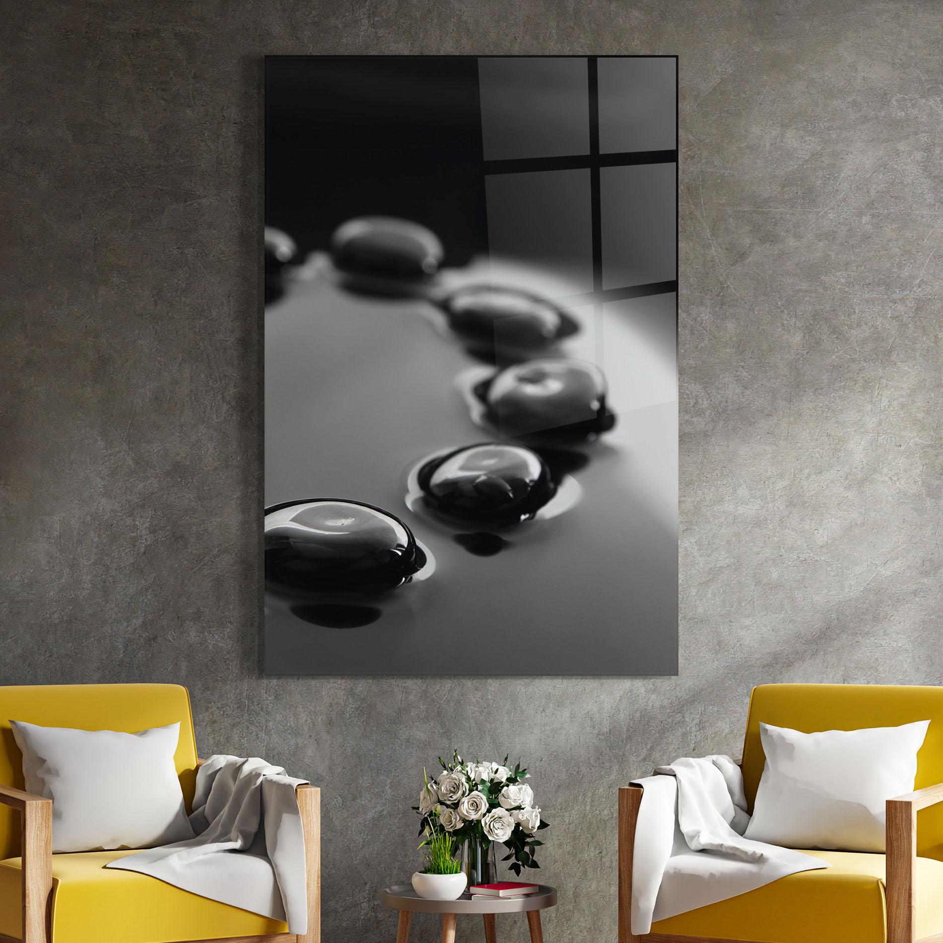 Obraz na Szkle Black Small Stones mockup 4