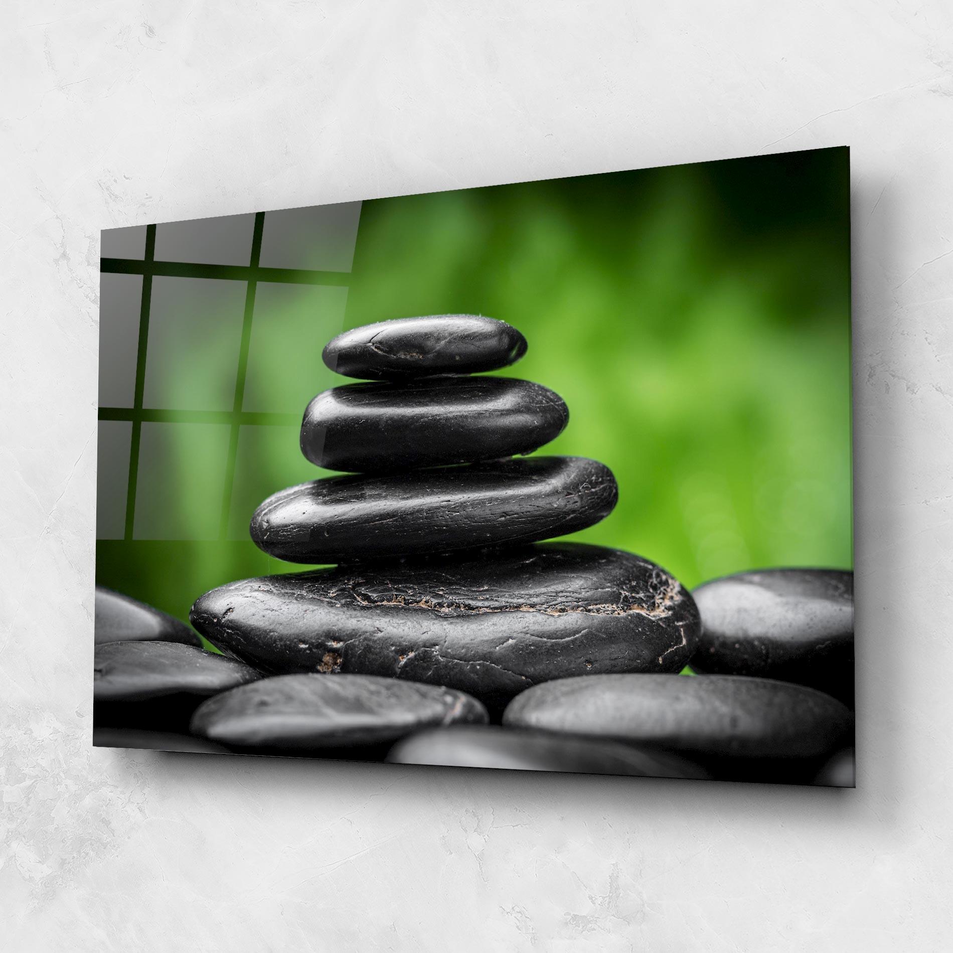 Obraz na Szkle Black Stone Meditation mockup 1