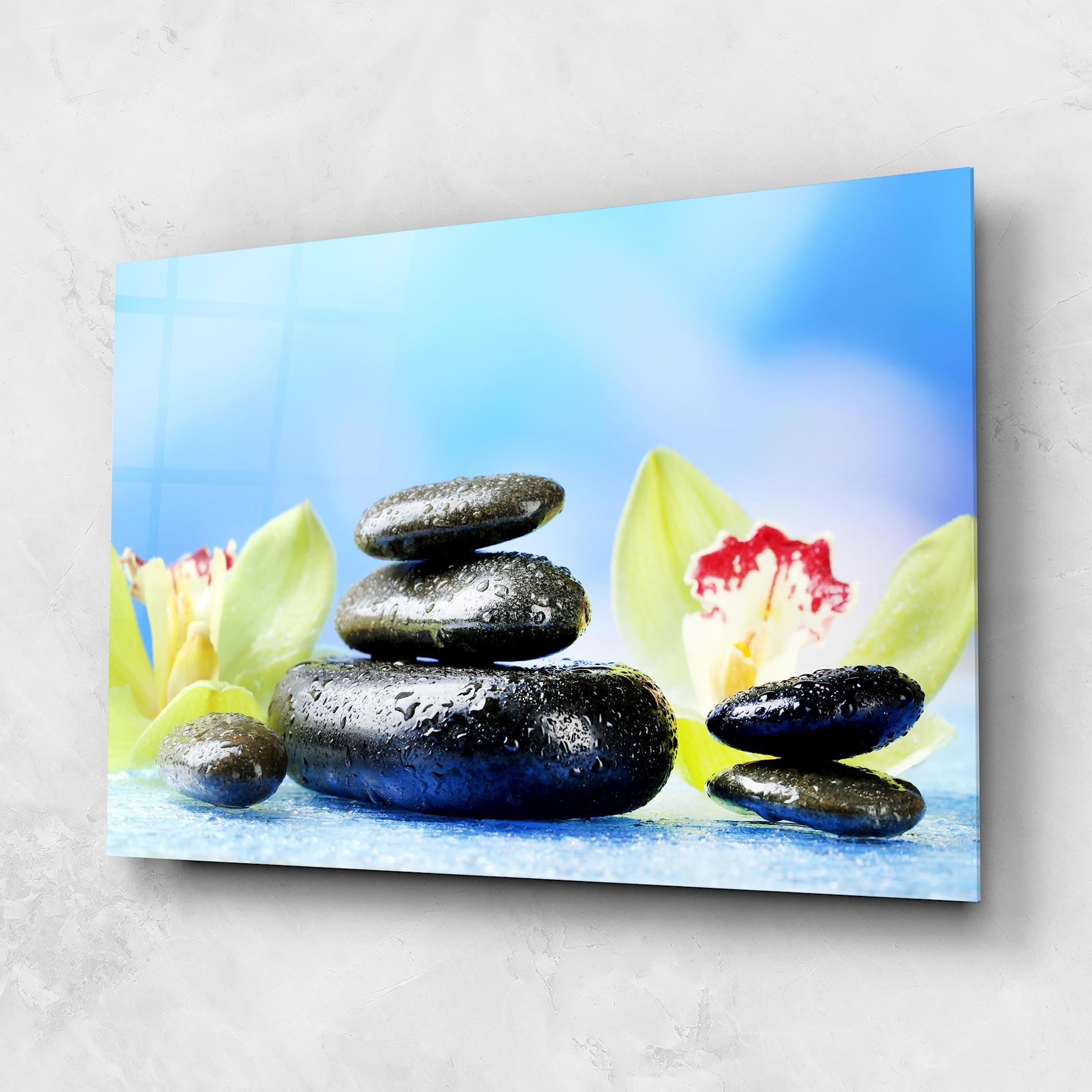 Obraz na Szkle Blooming Orchid Stone mockup 1