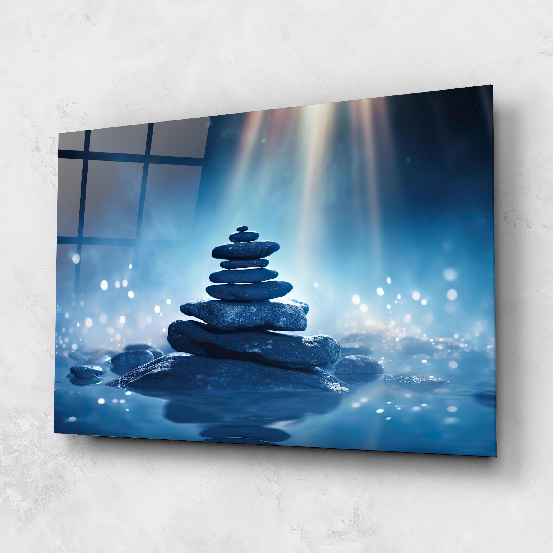 Obraz na Szkle Blue Light Stone mockup 1