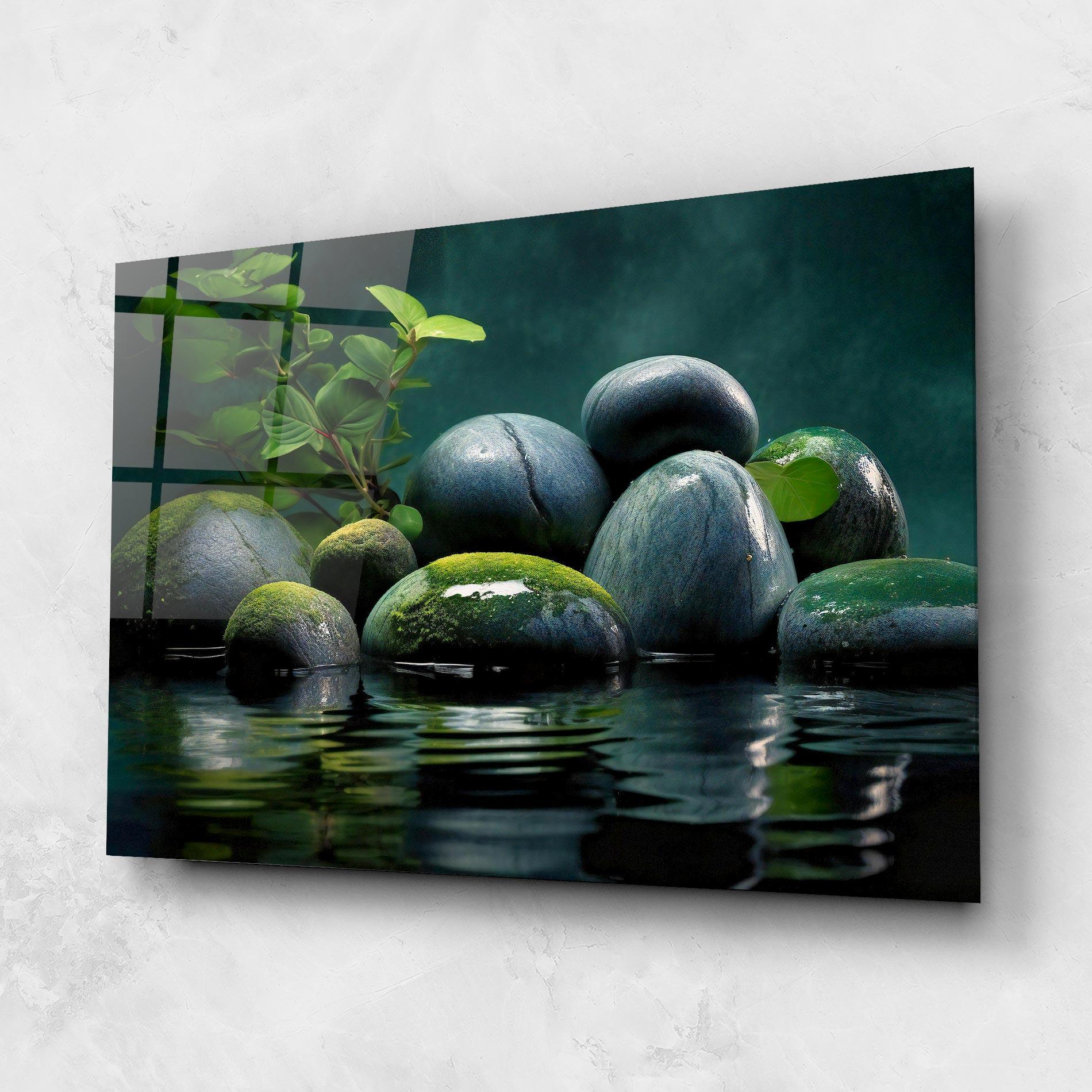 Obraz na Szkle Green Stone Nature mockup 1