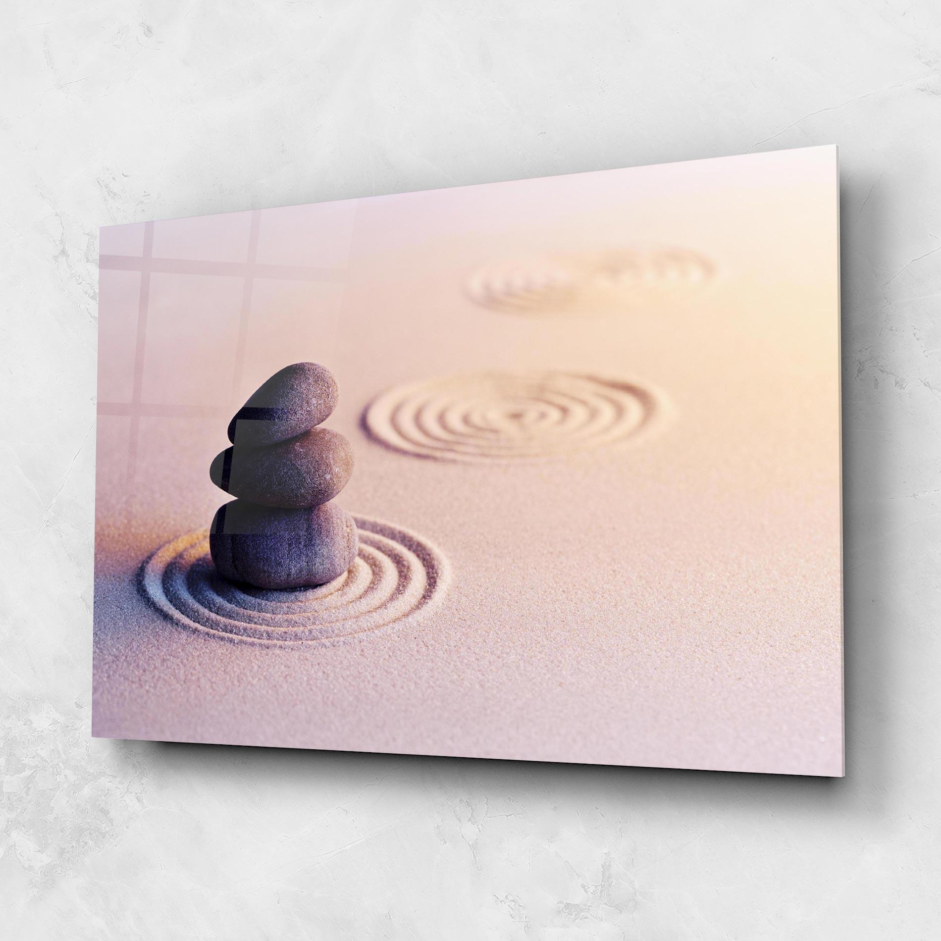 Obraz na Szkle Meditation Stones Sand mockup 1