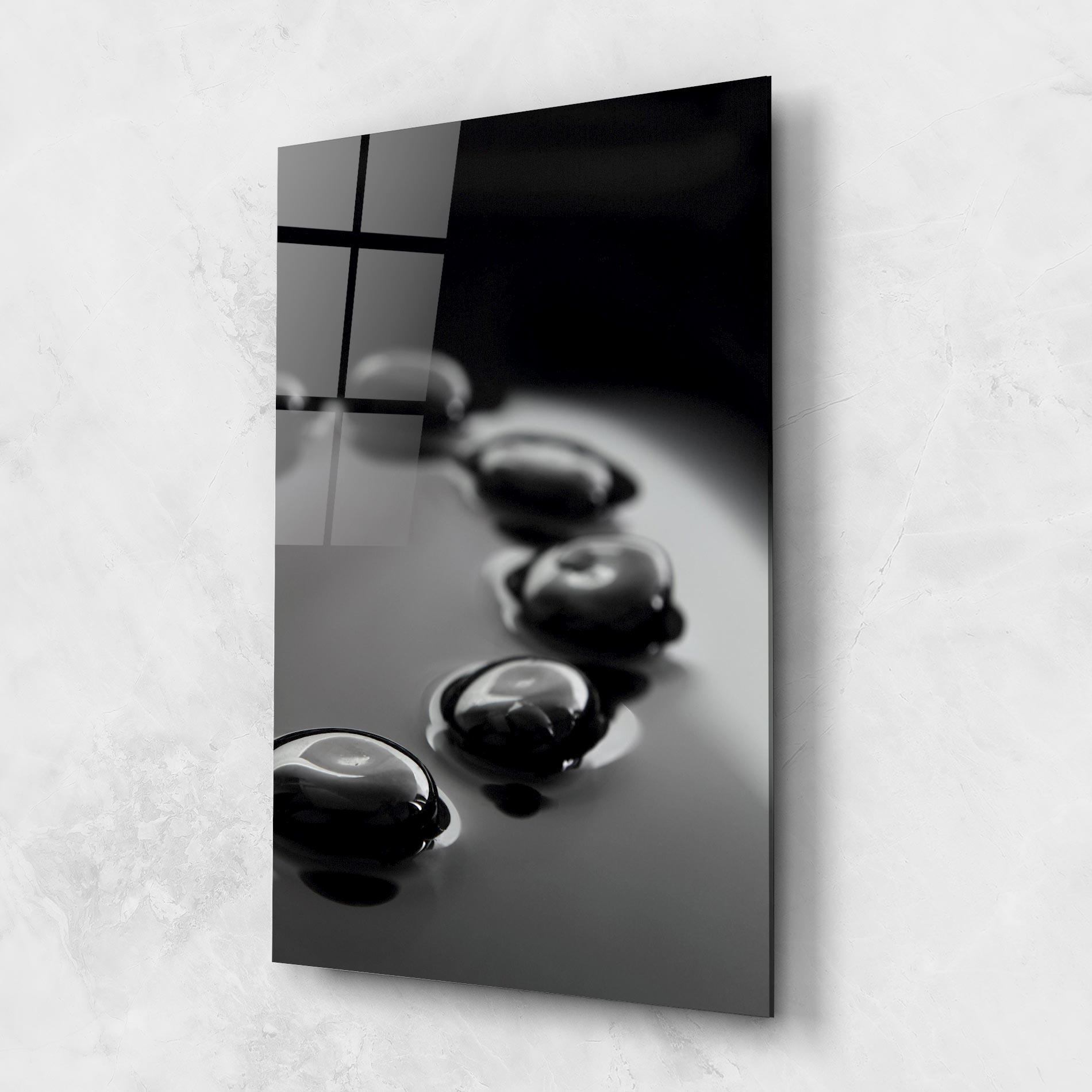 Obraz na Szkle Black Small Stones mockup 1