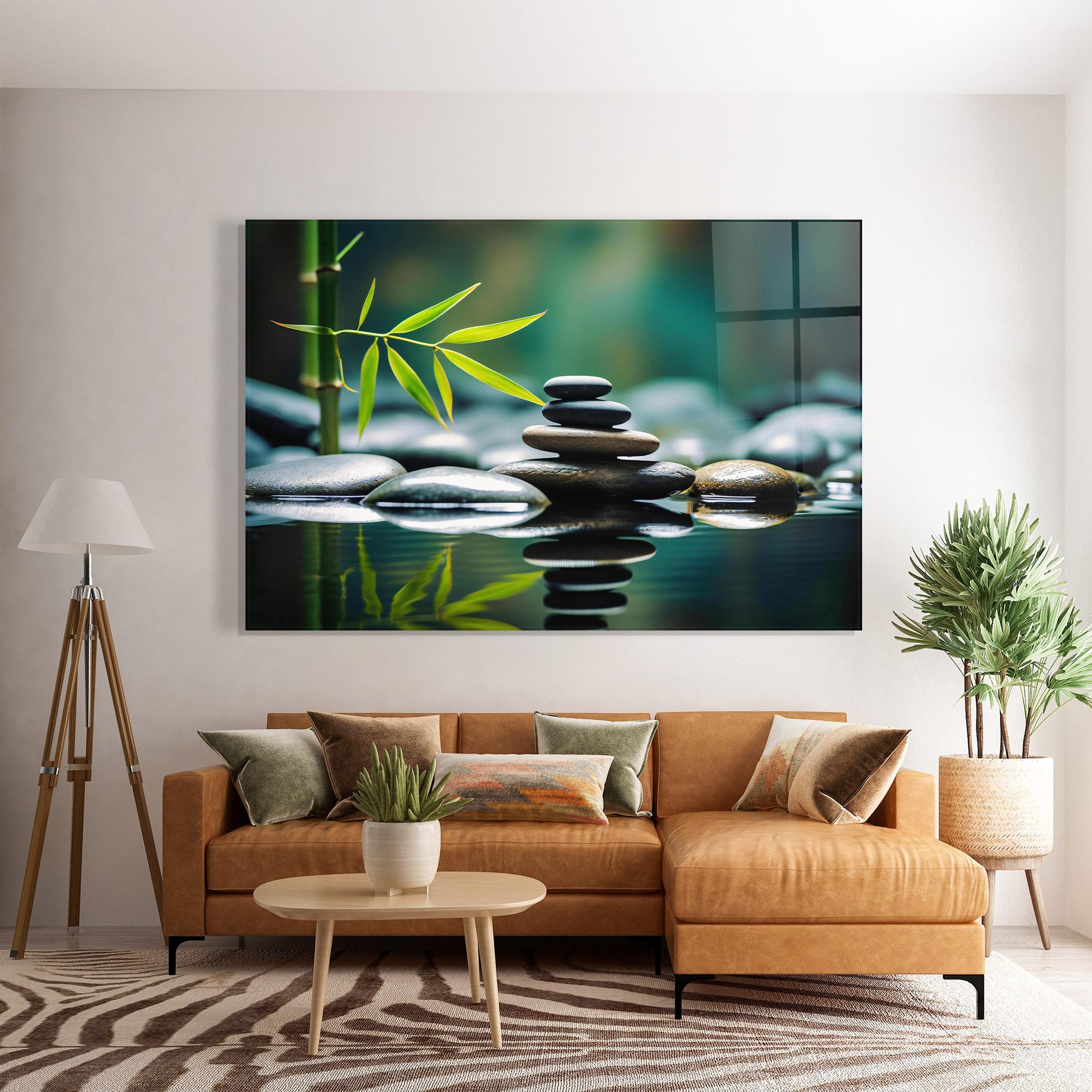 Obraz na Szkle Bamboo Stones mockup 7