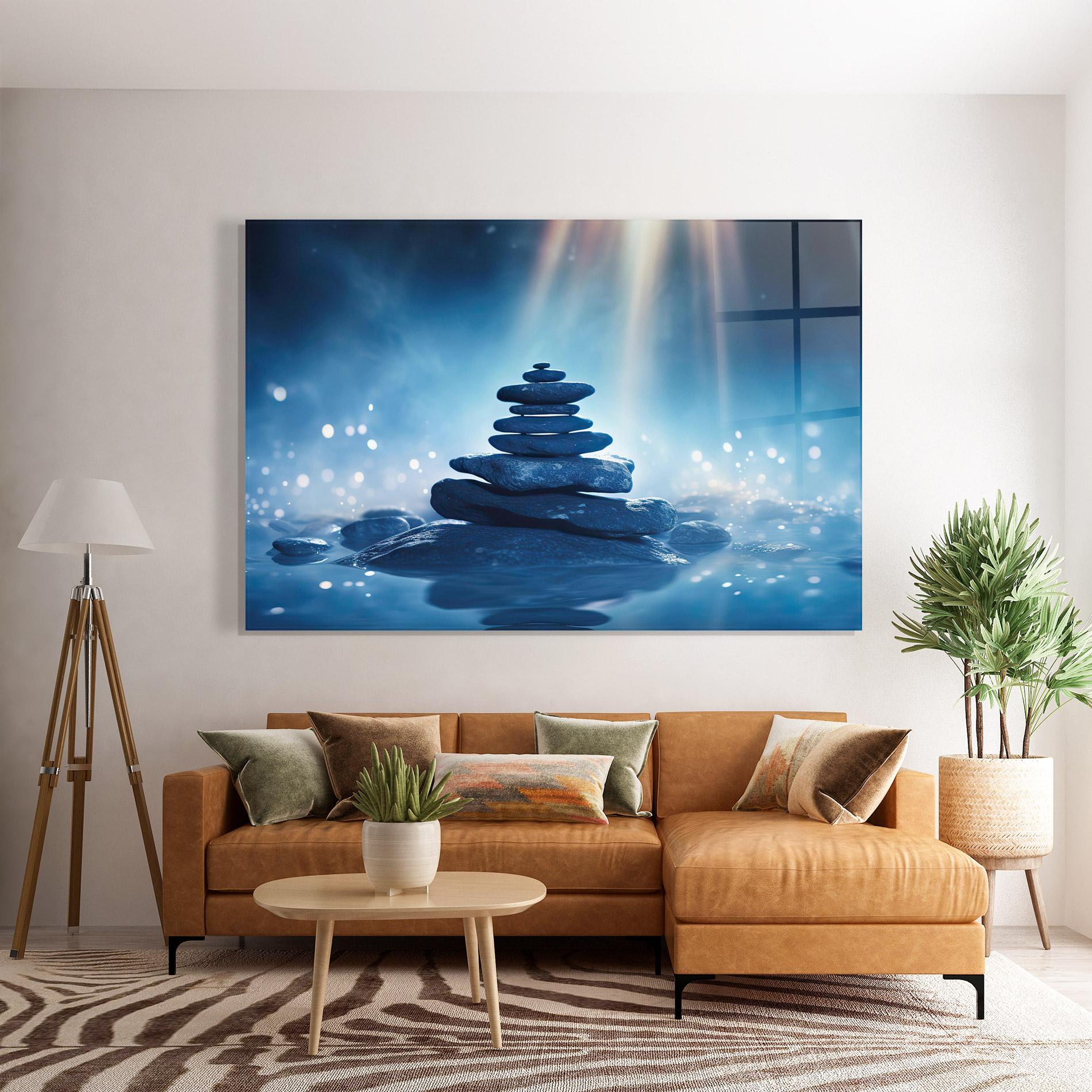 Obraz na Szkle Blue Light Stone mockup 7