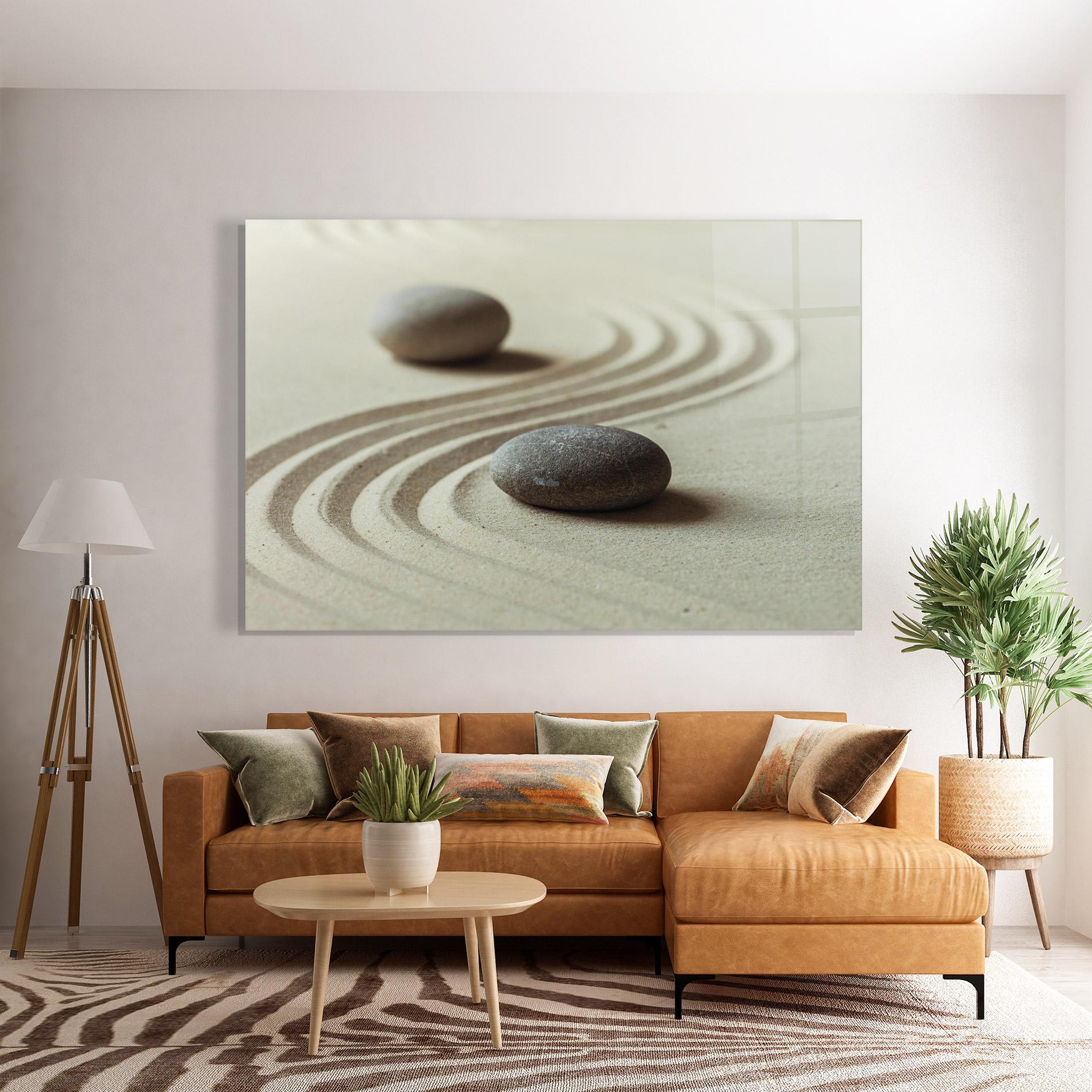 Obraz na Szkle Cream Sand Stones mockup 7