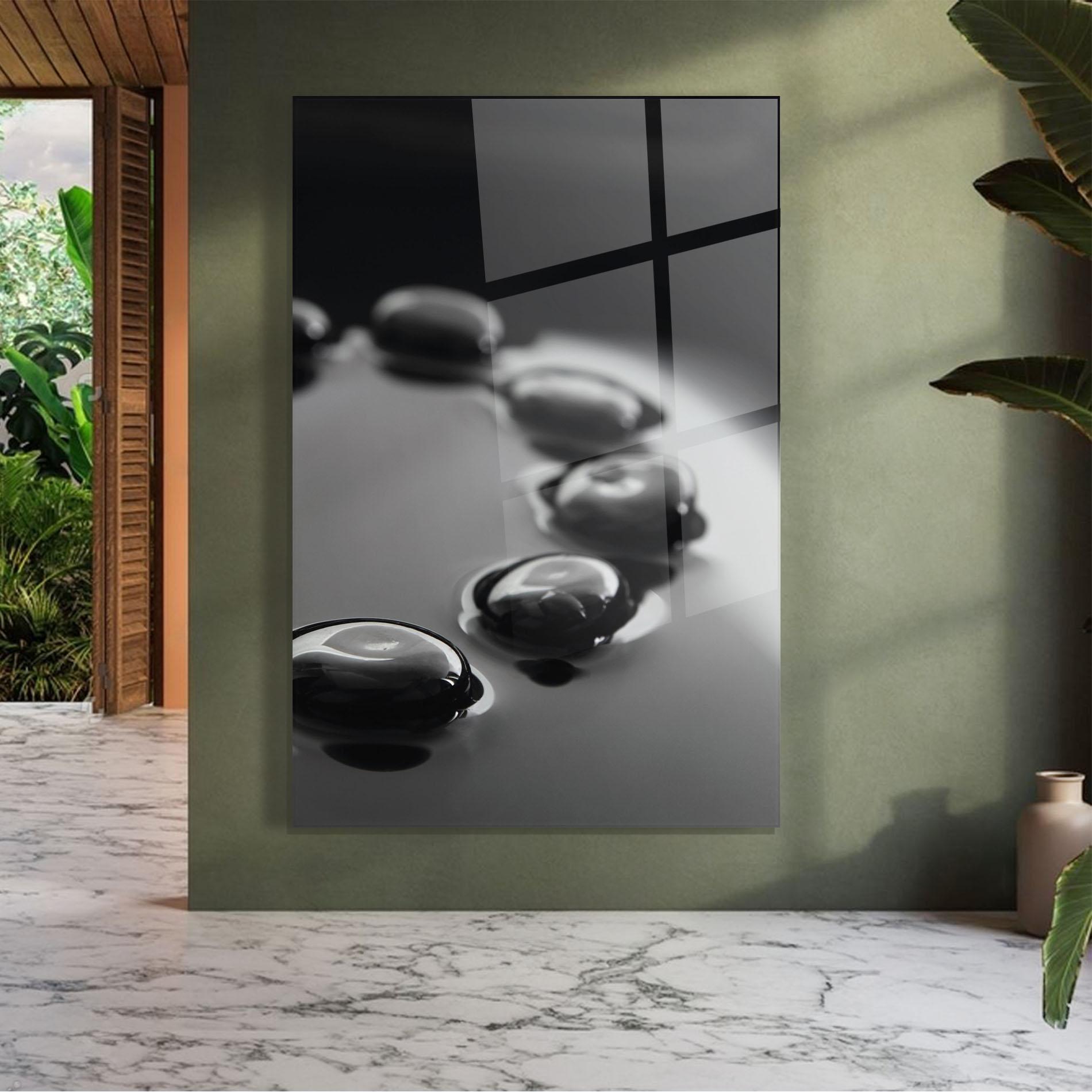 Obraz na Szkle Black Small Stones mockup 7