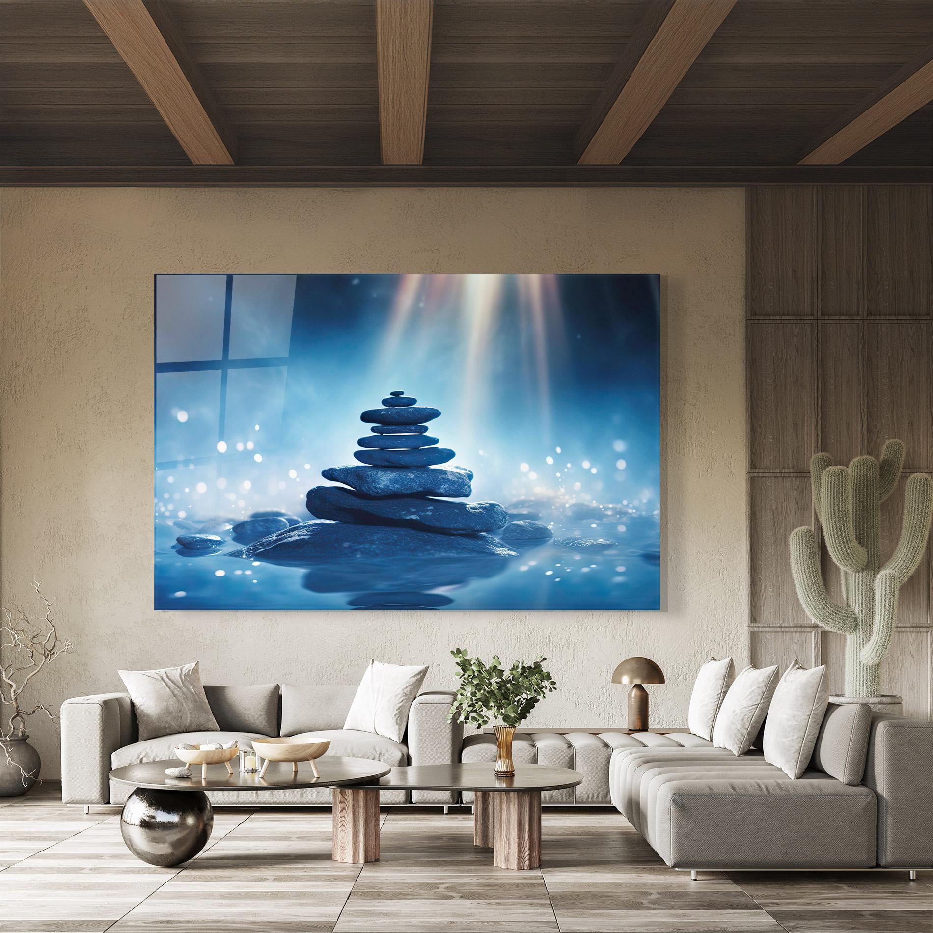 Obraz na Szkle Blue Light Stone mockup 8