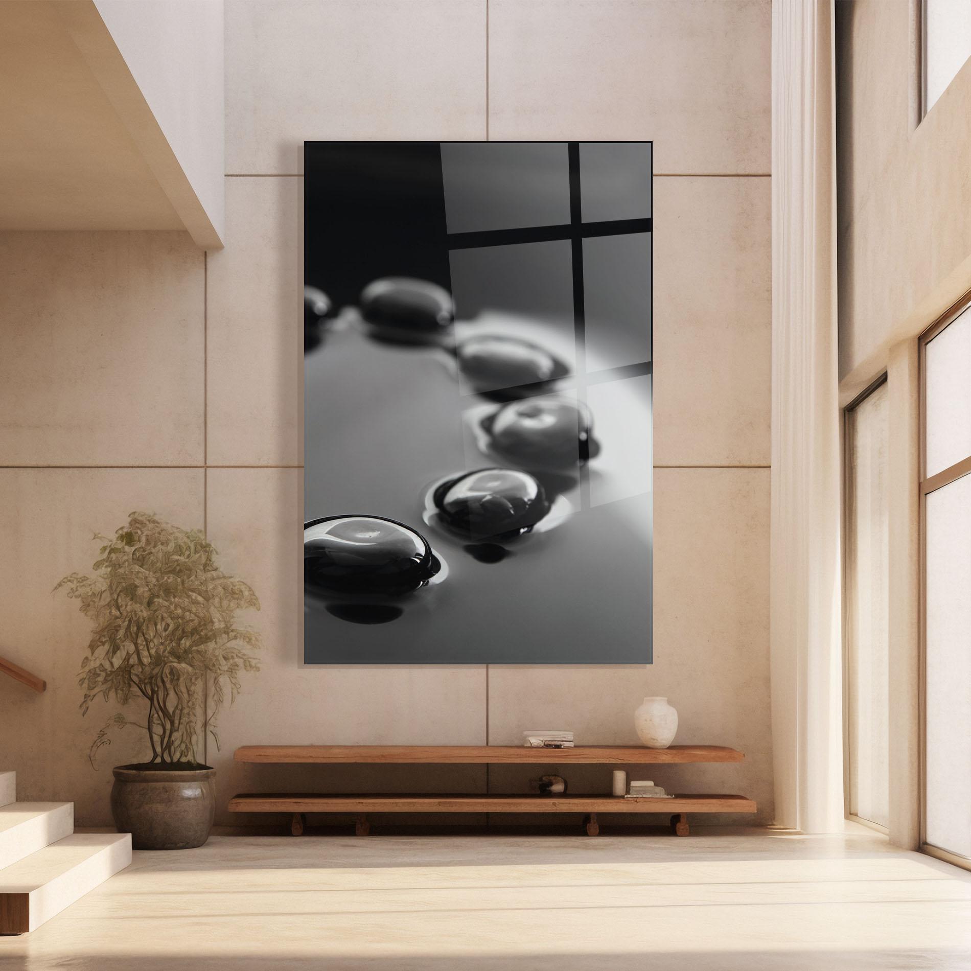 Obraz na Szkle Black Small Stones mockup 8