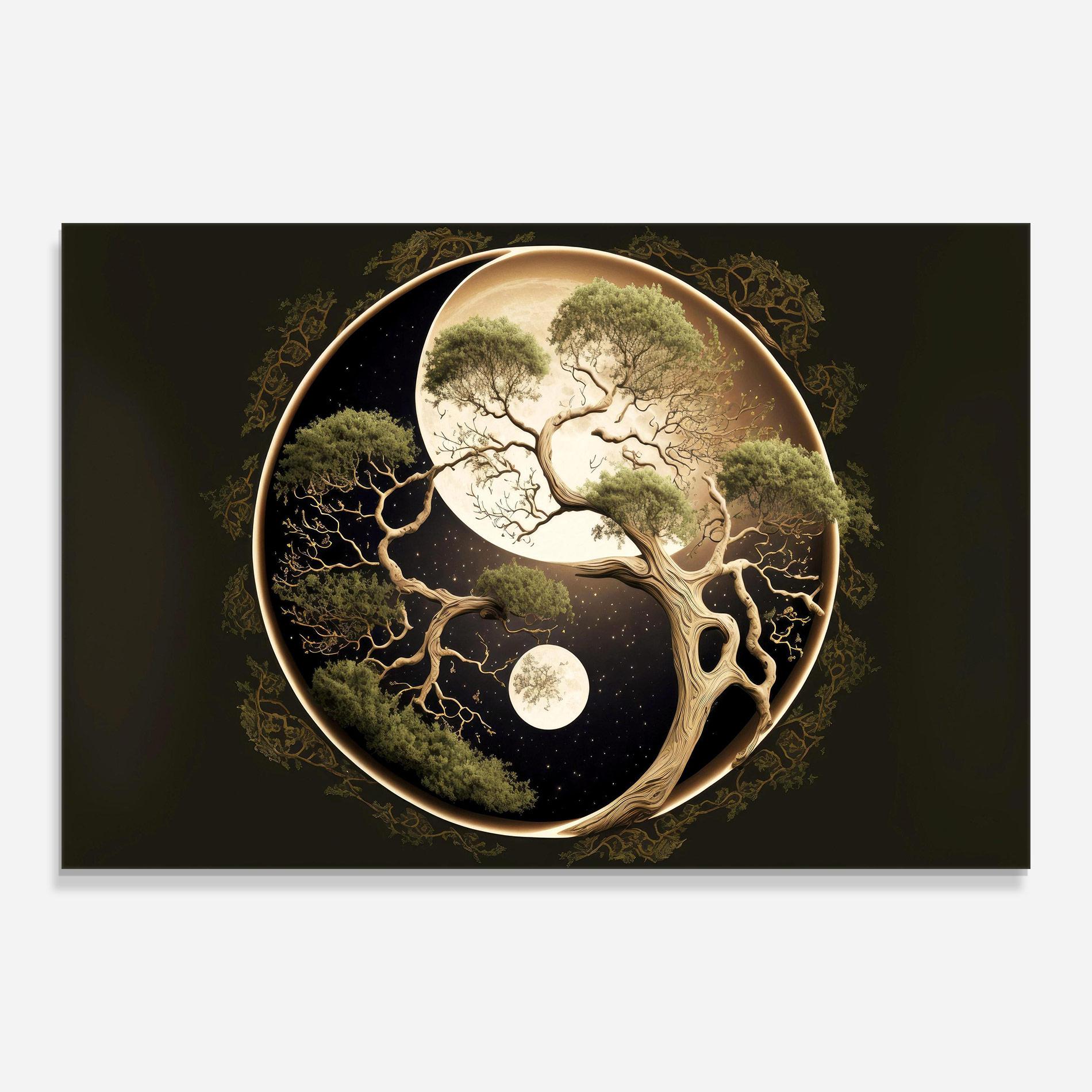 Obraz na Szkle Green Tree Yinyang mockup 0