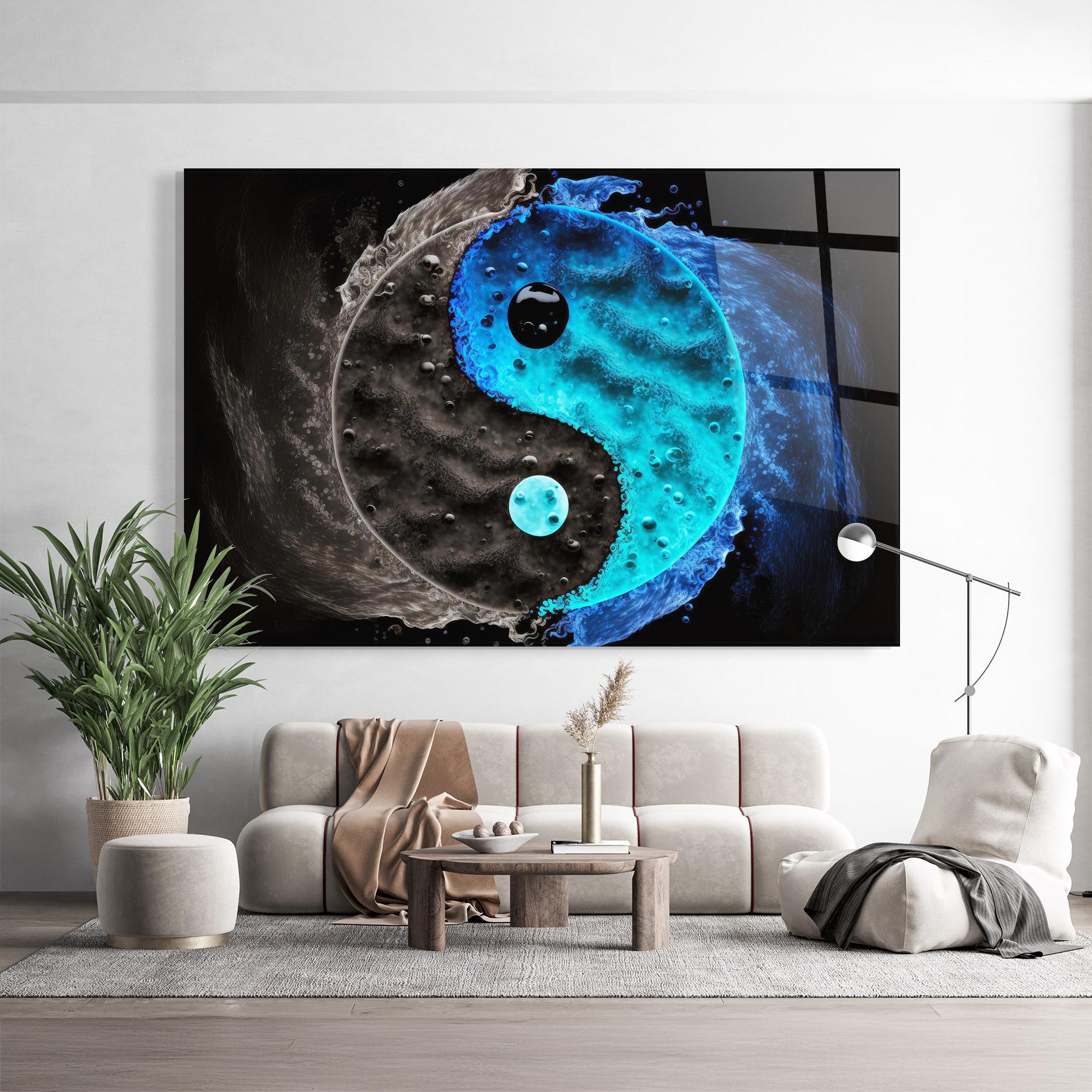 Obraz na Szkle Blue Water Yinyang mockup 9