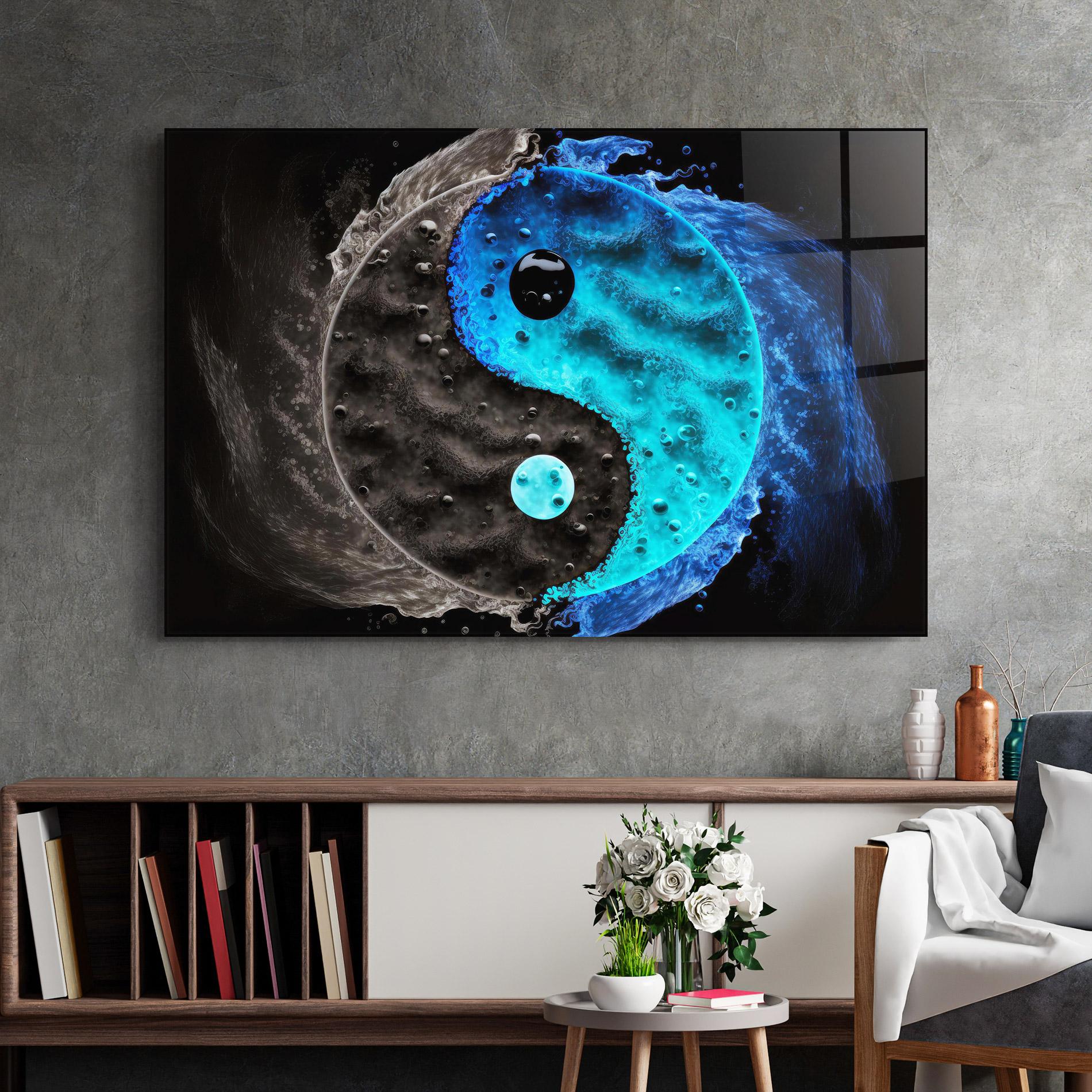 Obraz na Szkle Blue Water Yinyang mockup 2