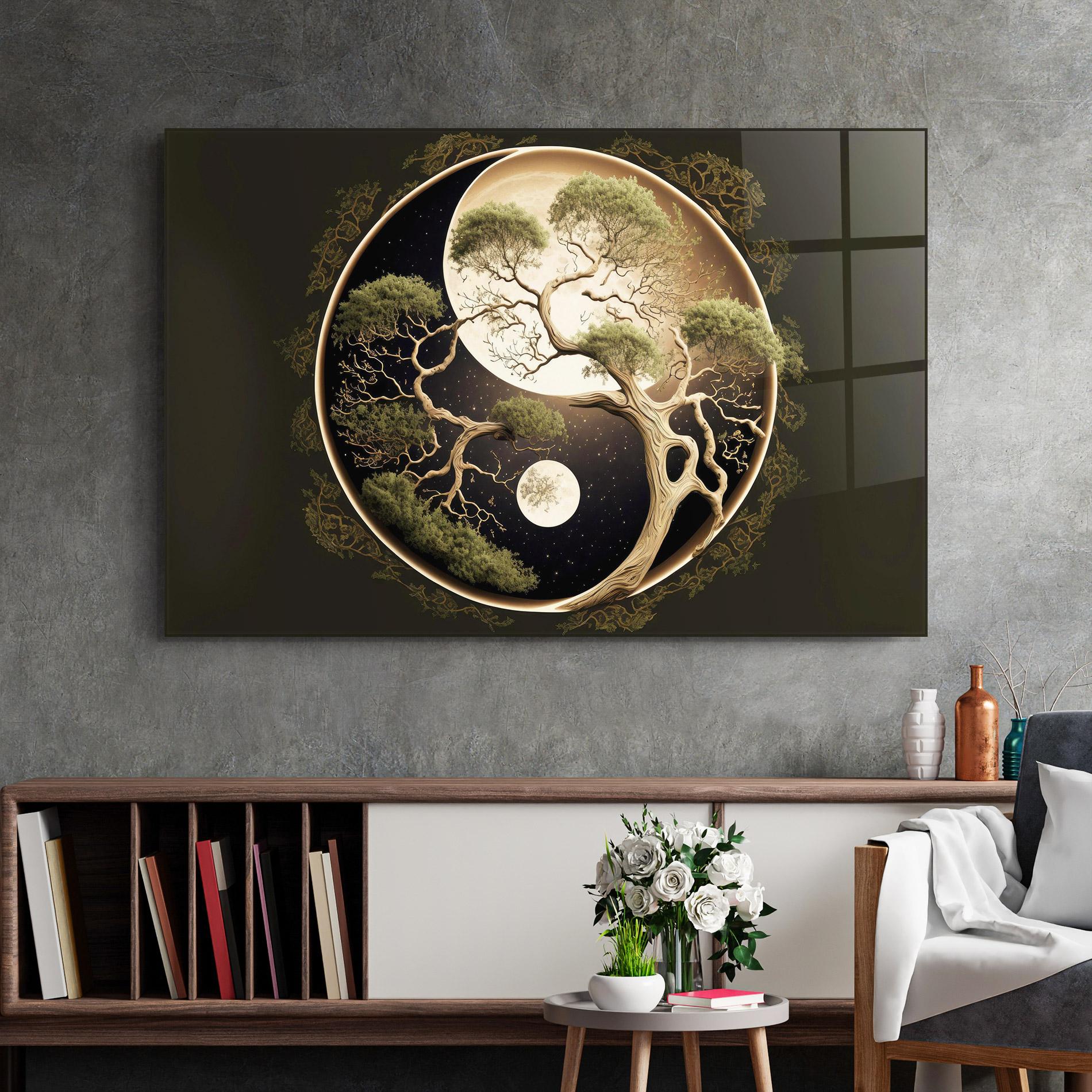 Obraz na Szkle Green Tree Yinyang mockup 2