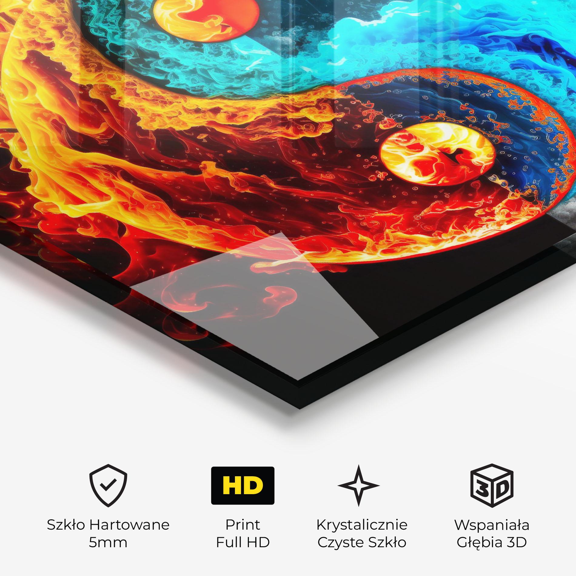 Obraz na Szkle Blue Smoke Yinyang mockup 3