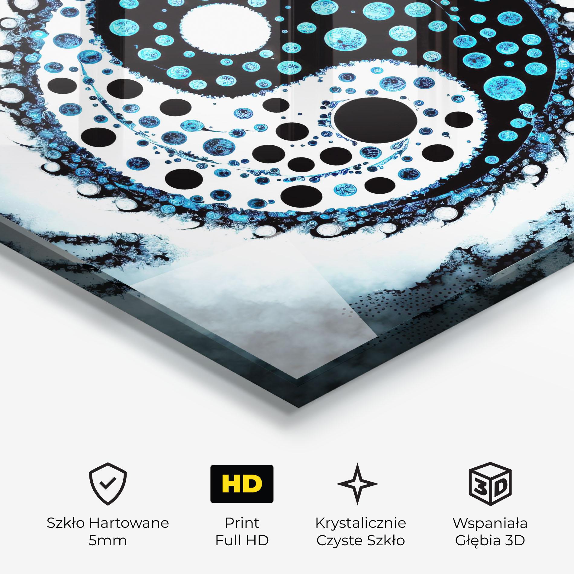 Obraz na Szkle Blue White Yinyang mockup 3
