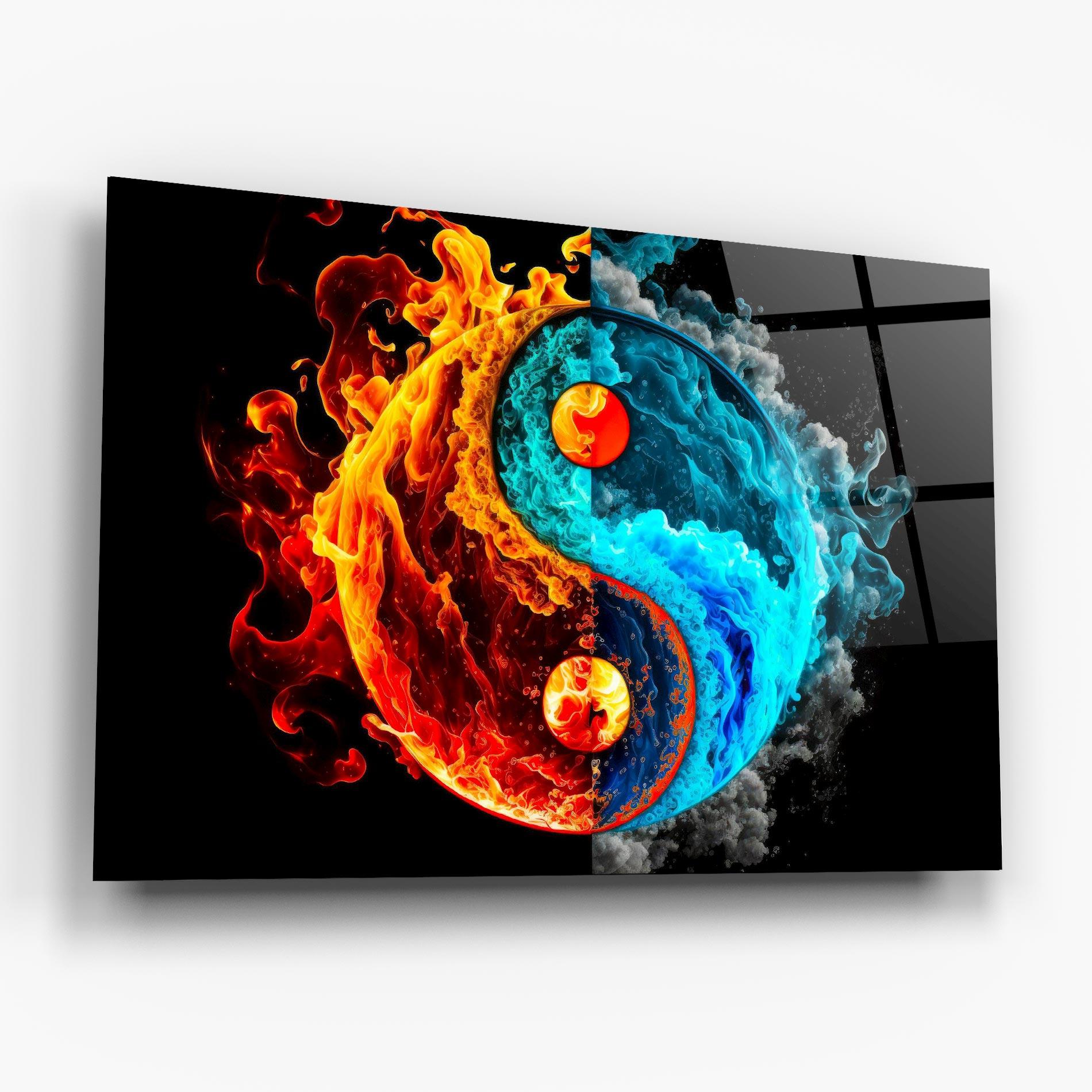 Obraz na Szkle Blue Smoke Yinyang mockup 6