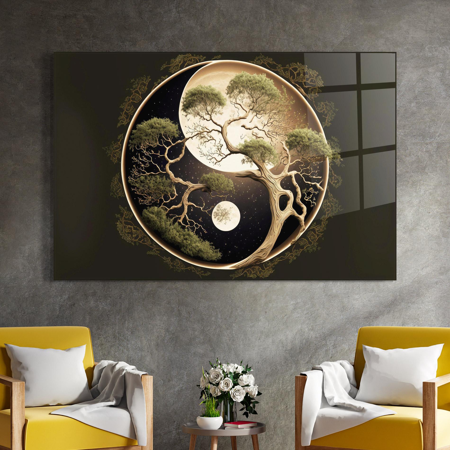 Obraz na Szkle Green Tree Yinyang mockup 4