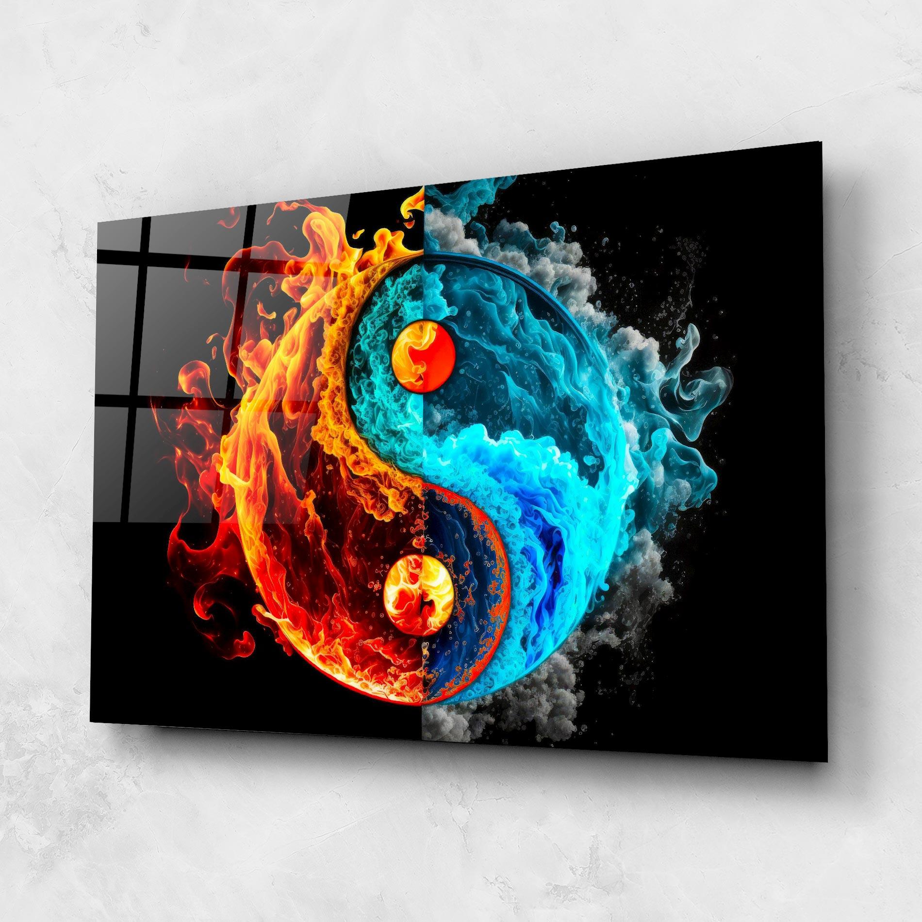Obraz na Szkle Blue Smoke Yinyang mockup 1