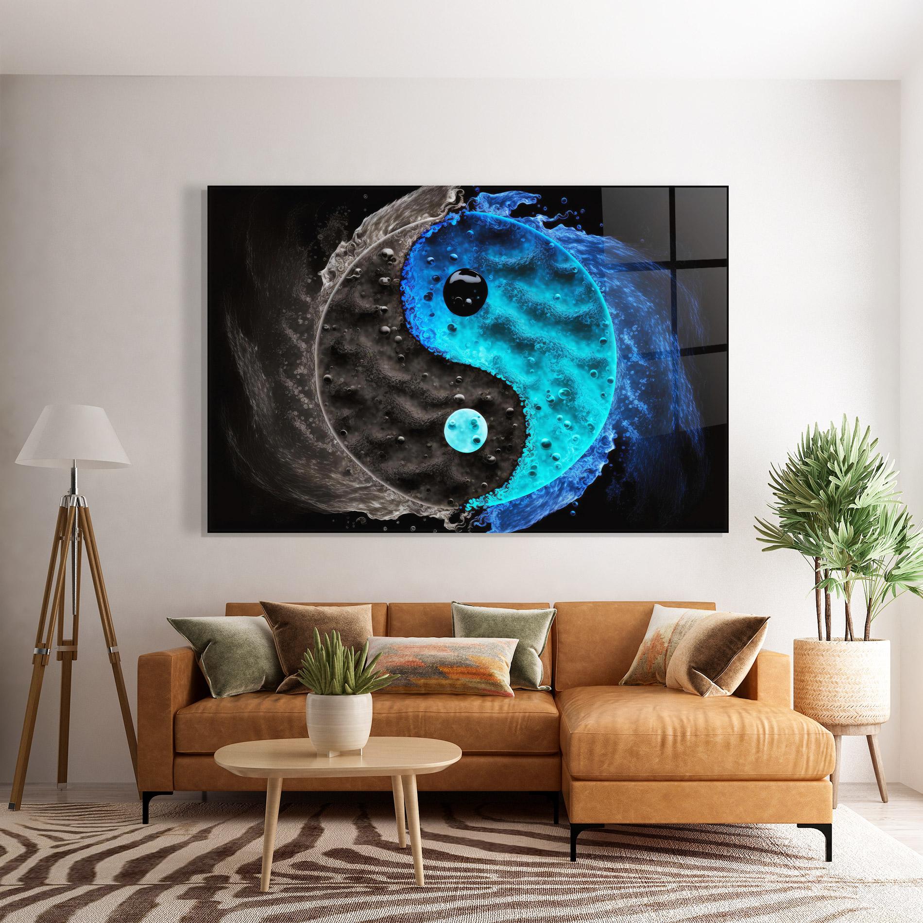 Obraz na Szkle Blue Water Yinyang mockup 7