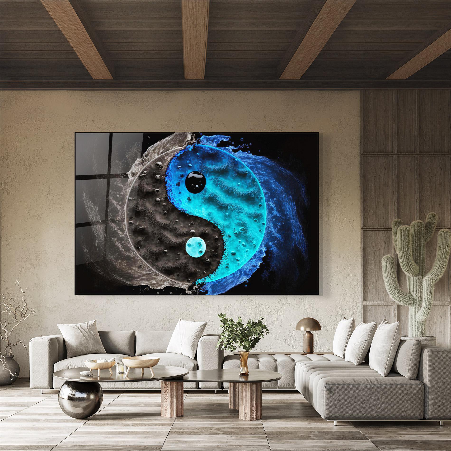 Obraz na Szkle Blue Water Yinyang mockup 8