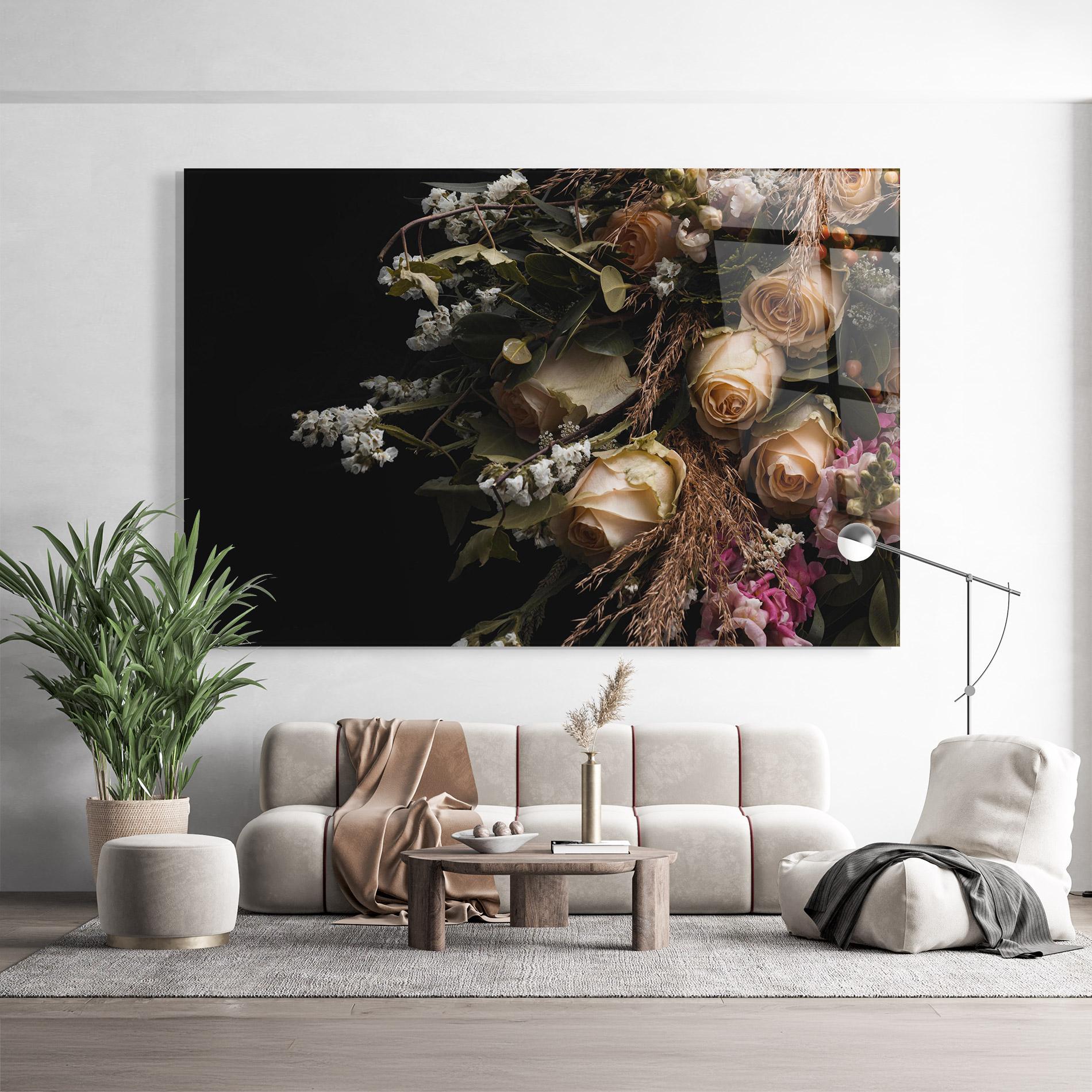 Obraz na Szkle Luxurious Cream Bouquet mockup 9