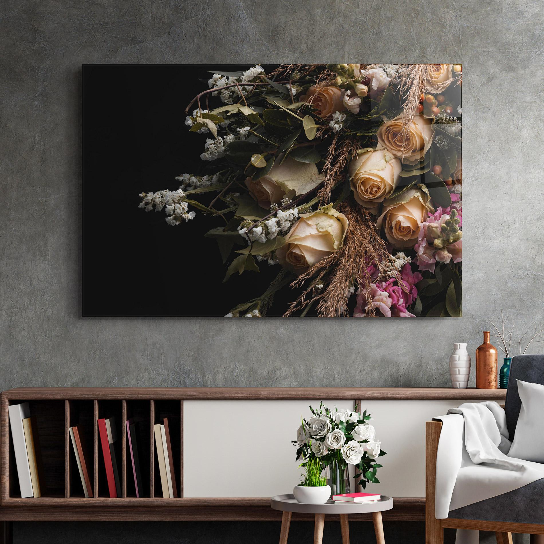 Obraz na Szkle Luxurious Cream Bouquet mockup 2