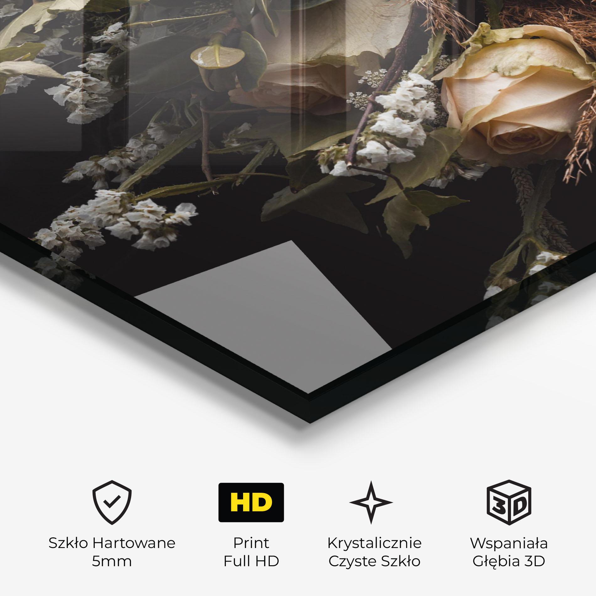 Obraz na Szkle Luxurious Cream Bouquet mockup 3