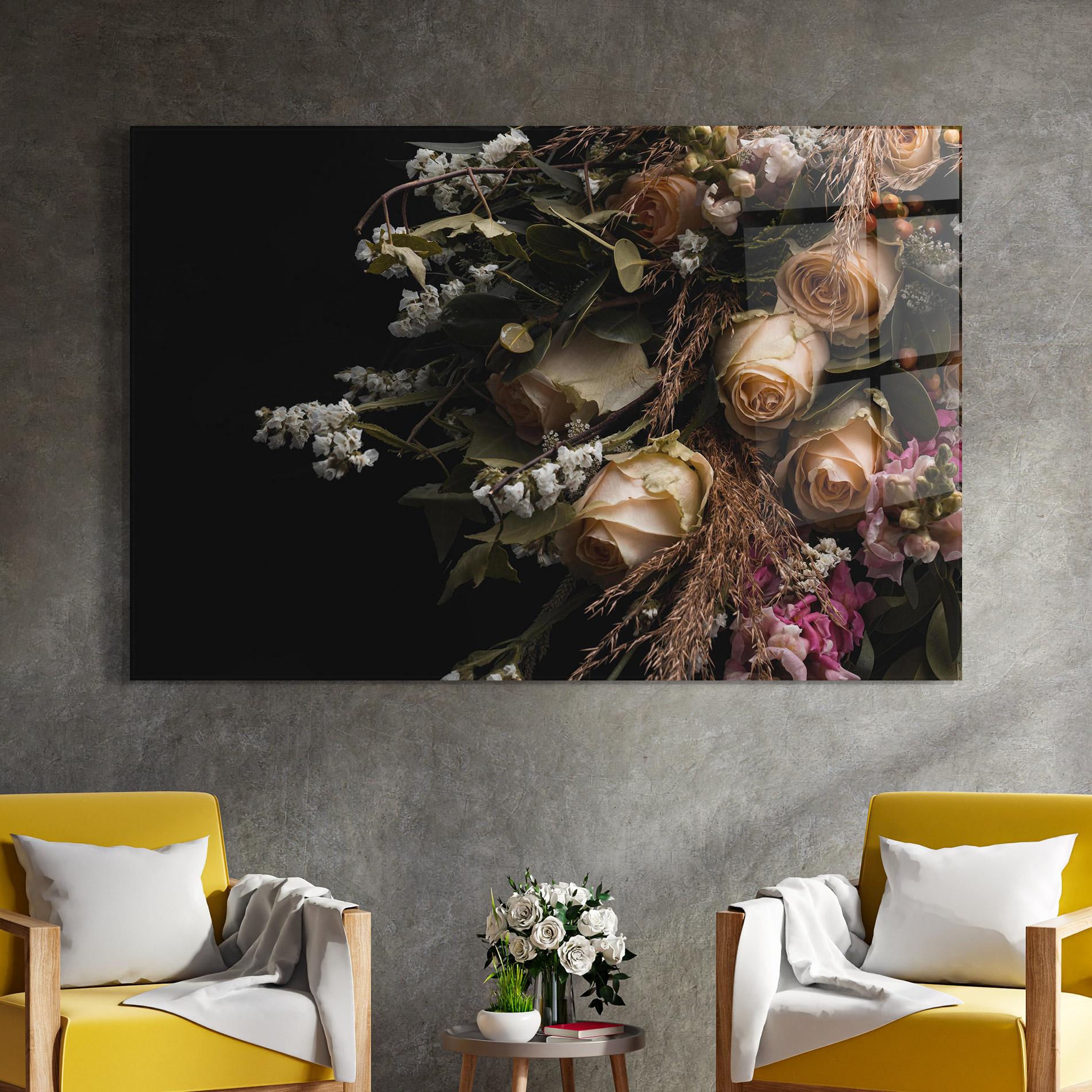 Obraz na Szkle Luxurious Cream Bouquet mockup 4