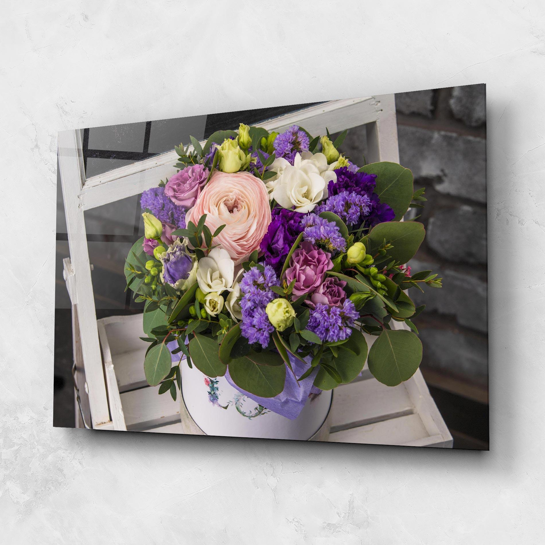 Obraz na Szkle Big Pink Rose Bouquet mockup 1