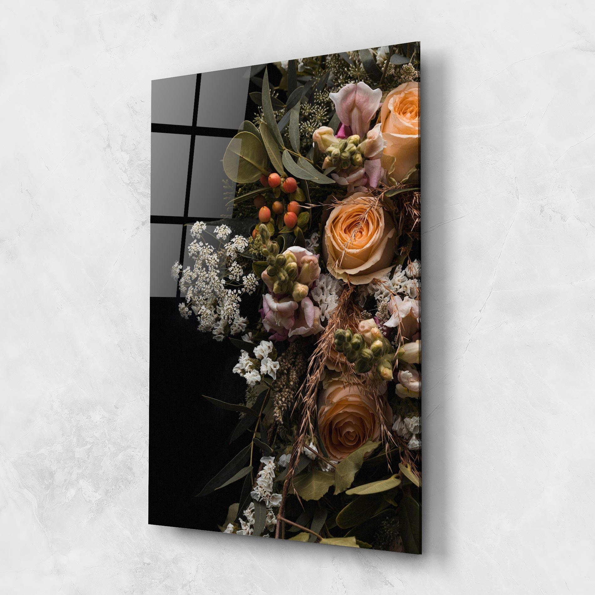 Obraz na Szkle Dark Flower Bouquet mockup 1