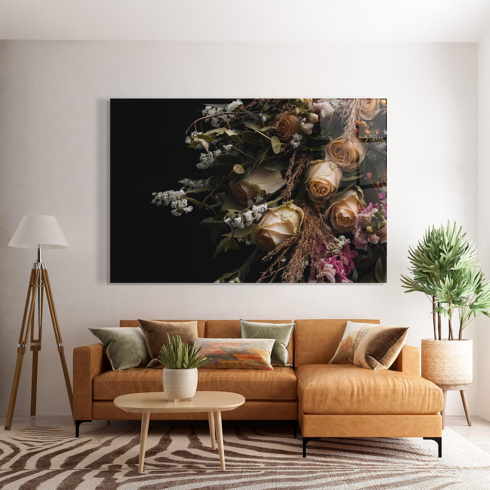 Obraz na Szkle Luxurious Cream Bouquet mockup 7