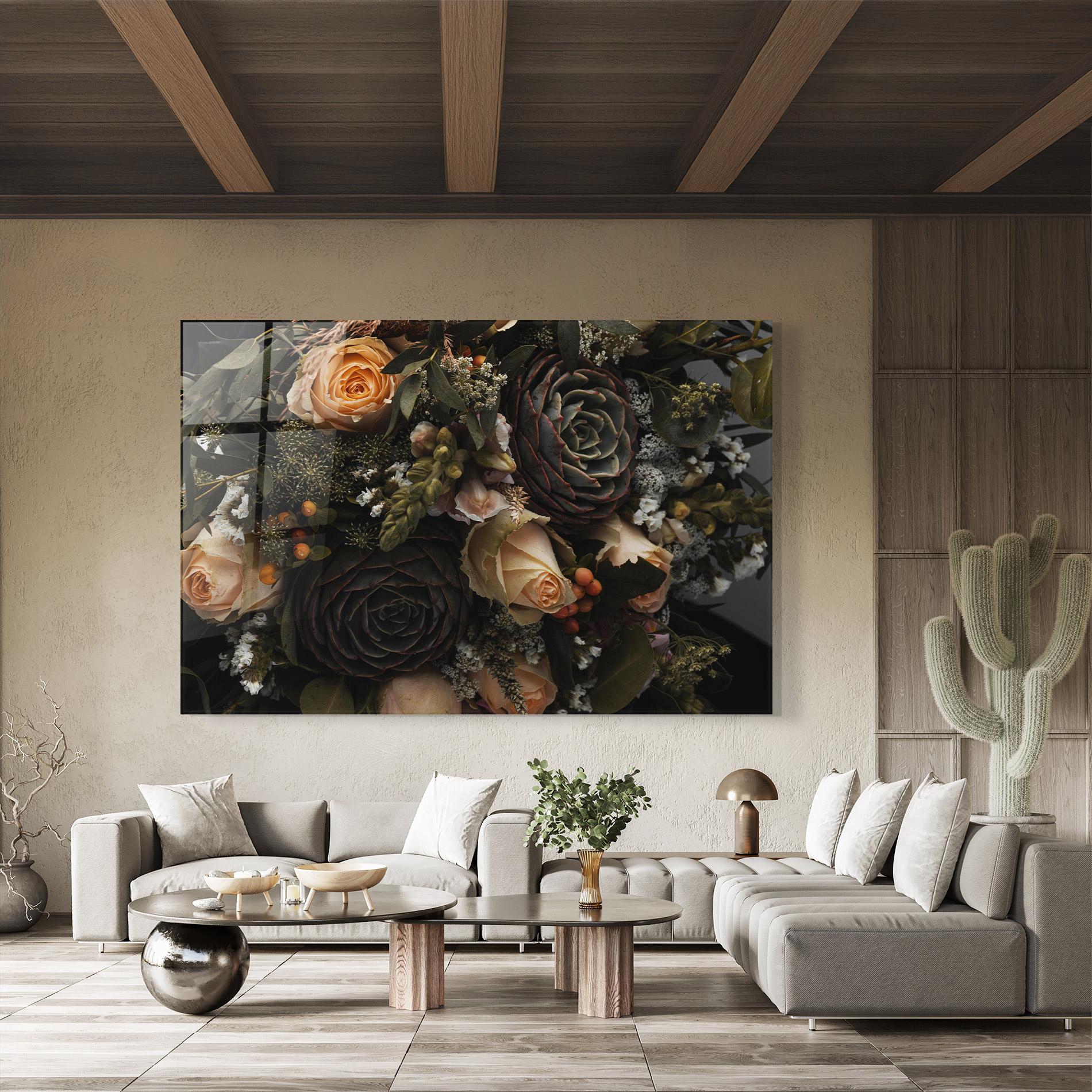 Obraz na Szkle Luxurious Black Bouquet mockup 8