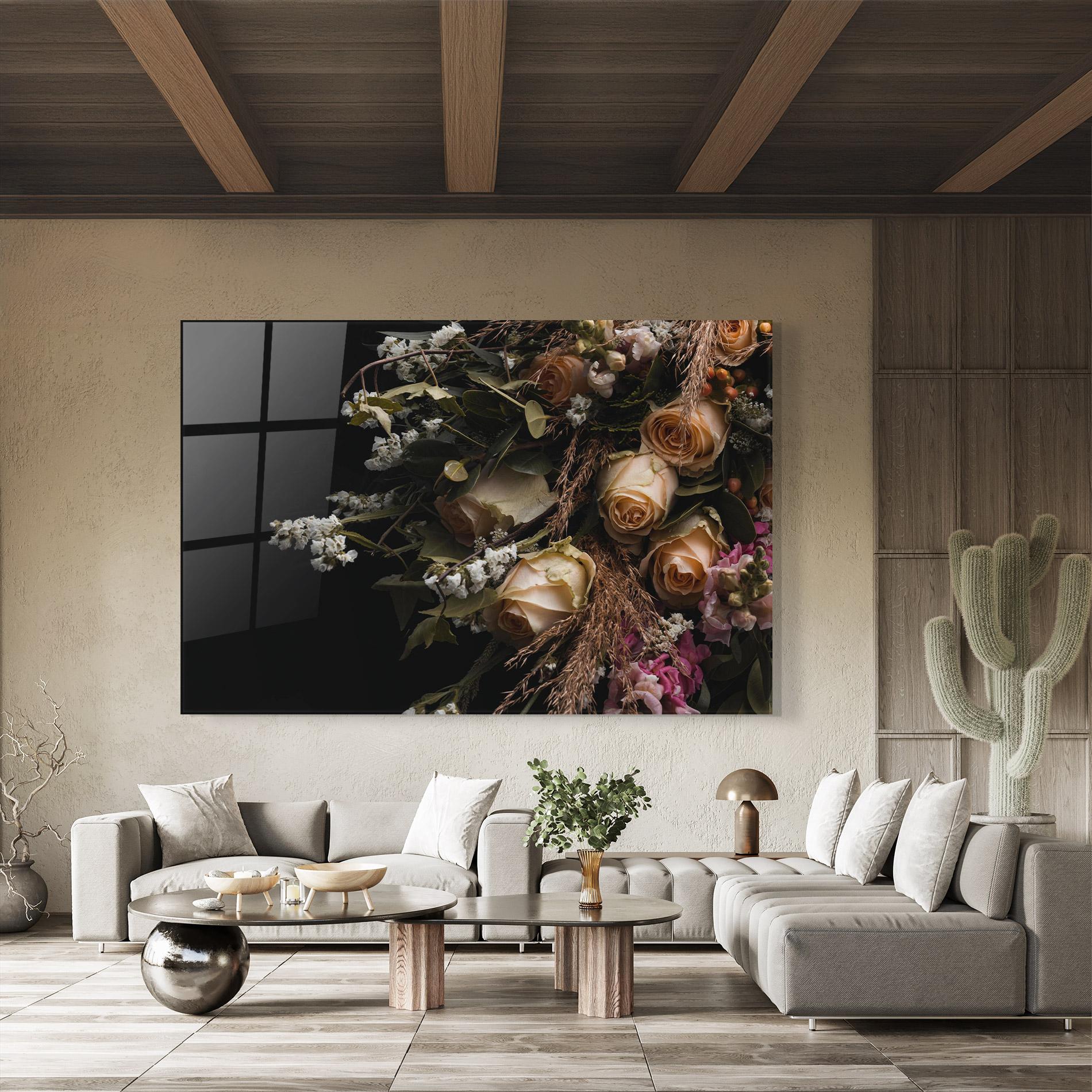 Obraz na Szkle Luxurious Cream Bouquet mockup 8