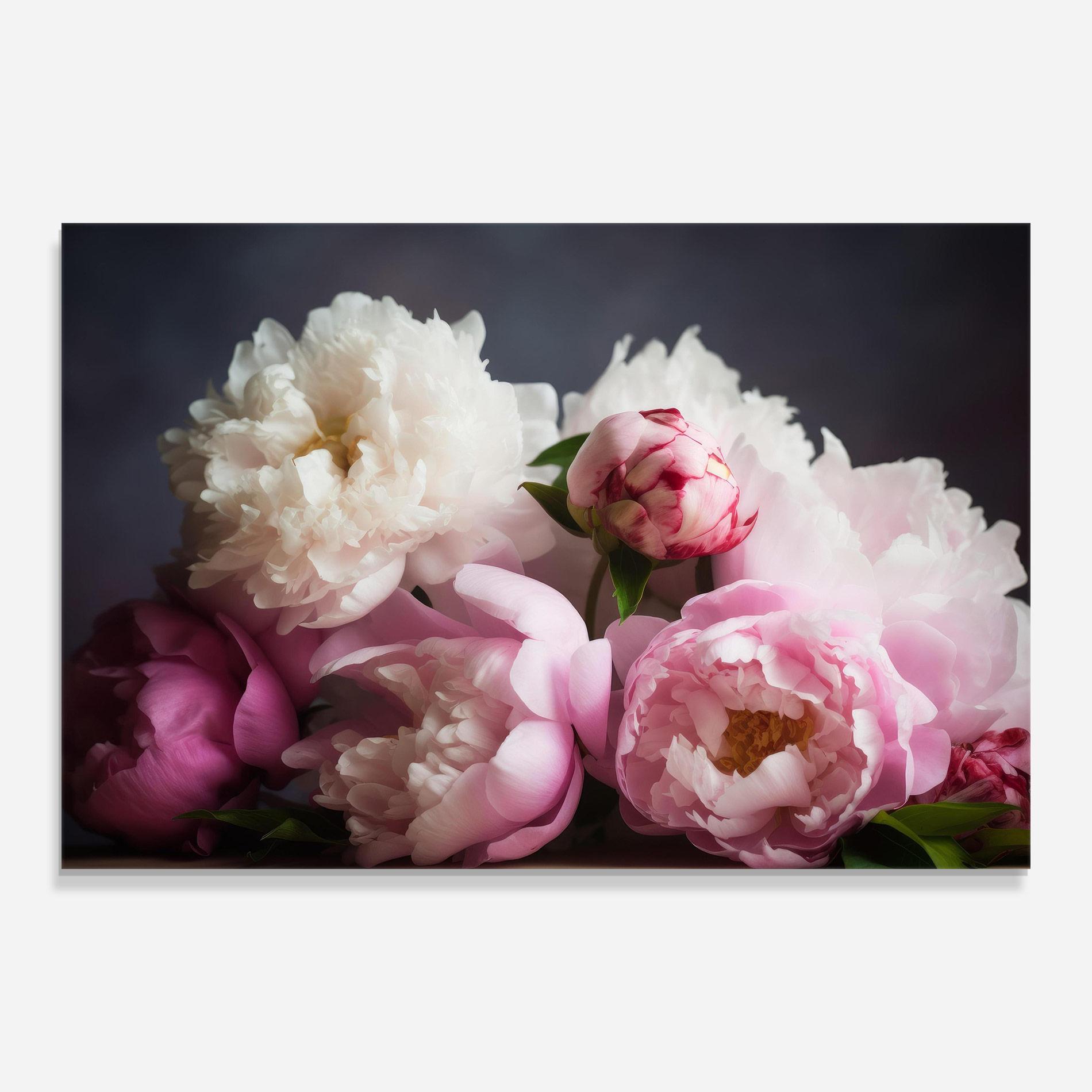 Obraz na Szkle Peonies With Grey mockup 0