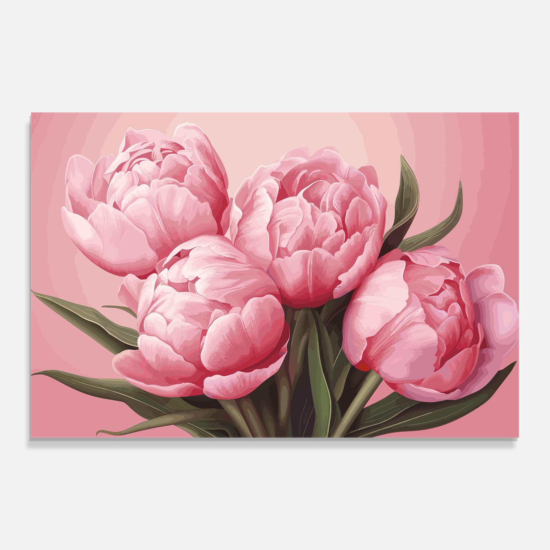 Obraz na Szkle Peony On Pink mockup 0