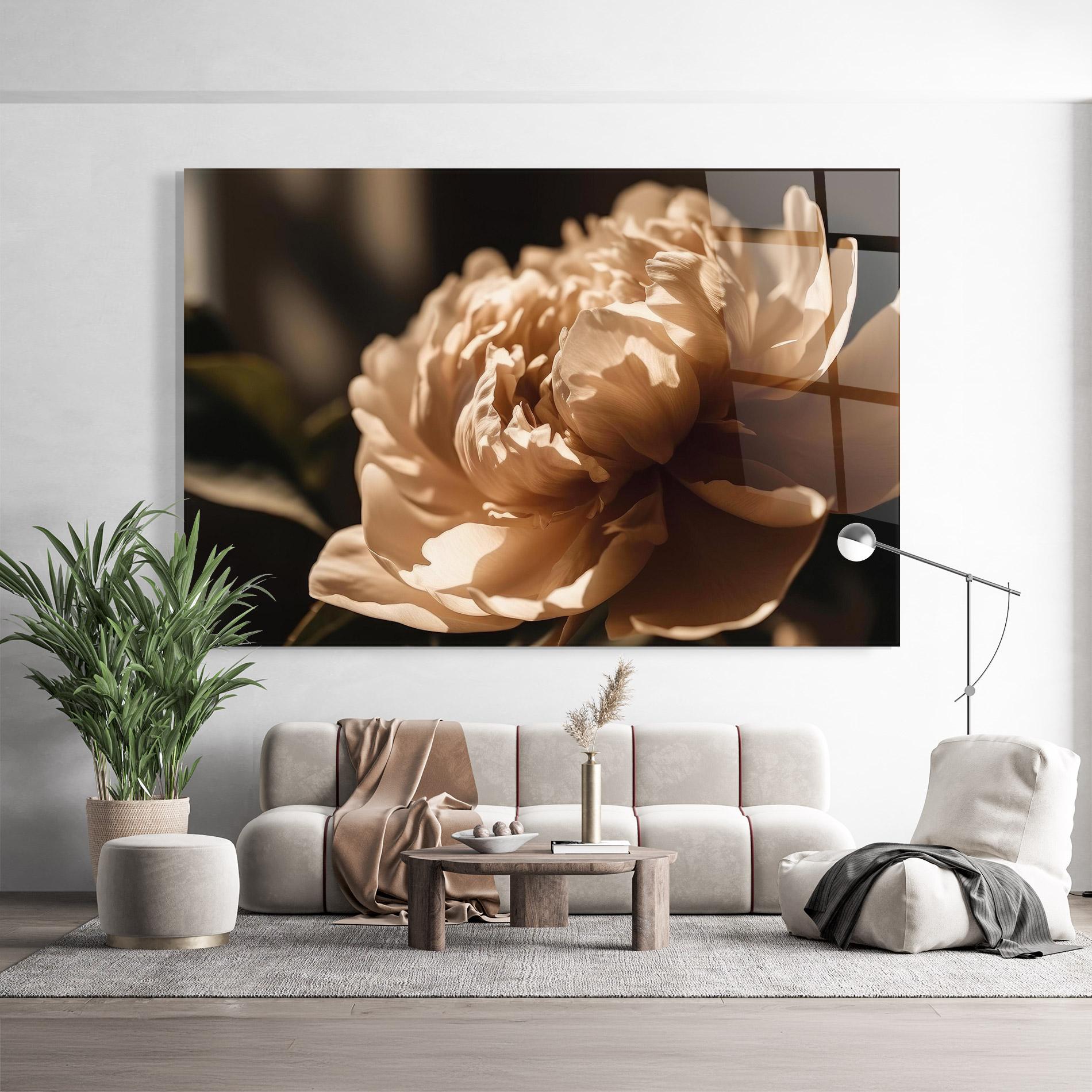 Obraz na Szkle Cream Peony mockup 9
